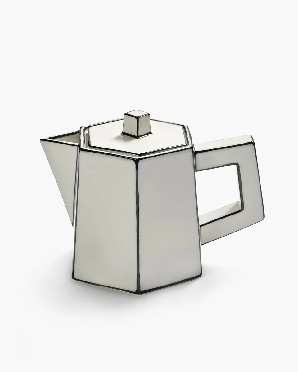 Serax Carte Blanche konvice bílo-černá porcelán