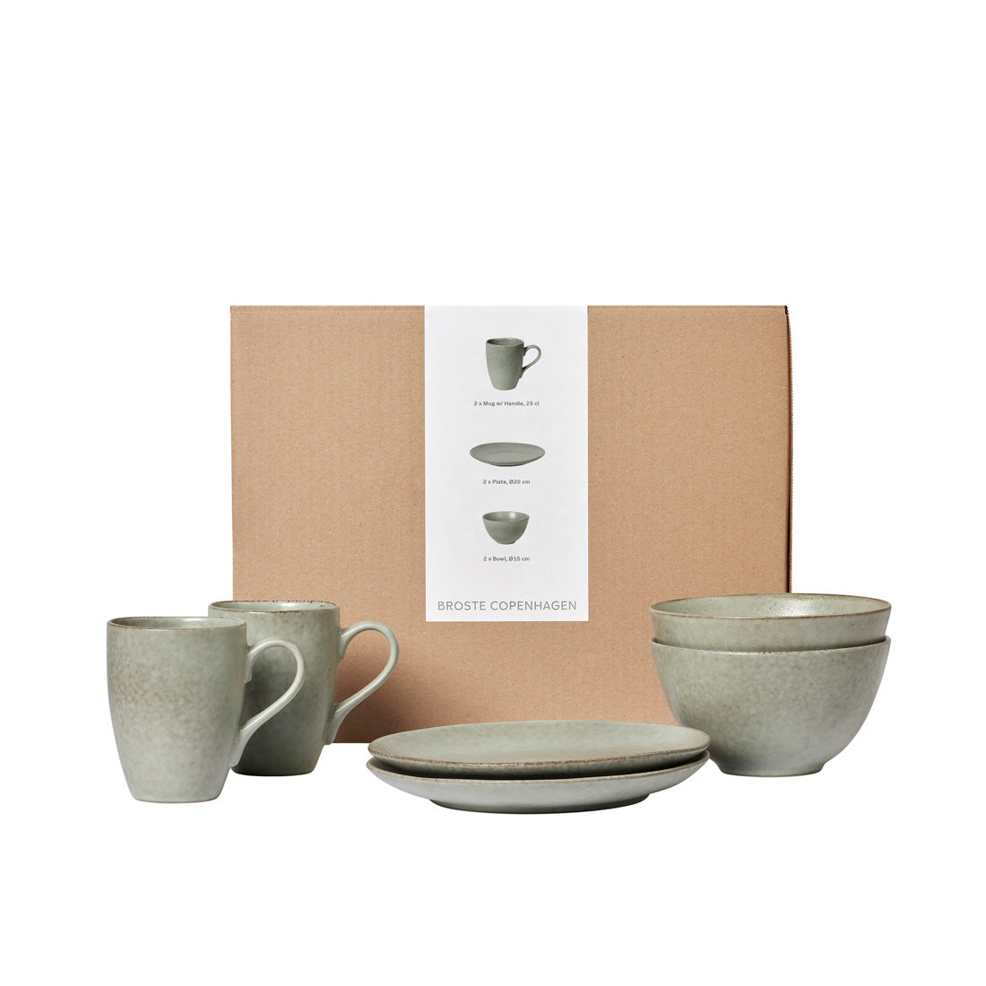 Broste Copenhagen Nordic Marsh snídaňový set pro dva keramický