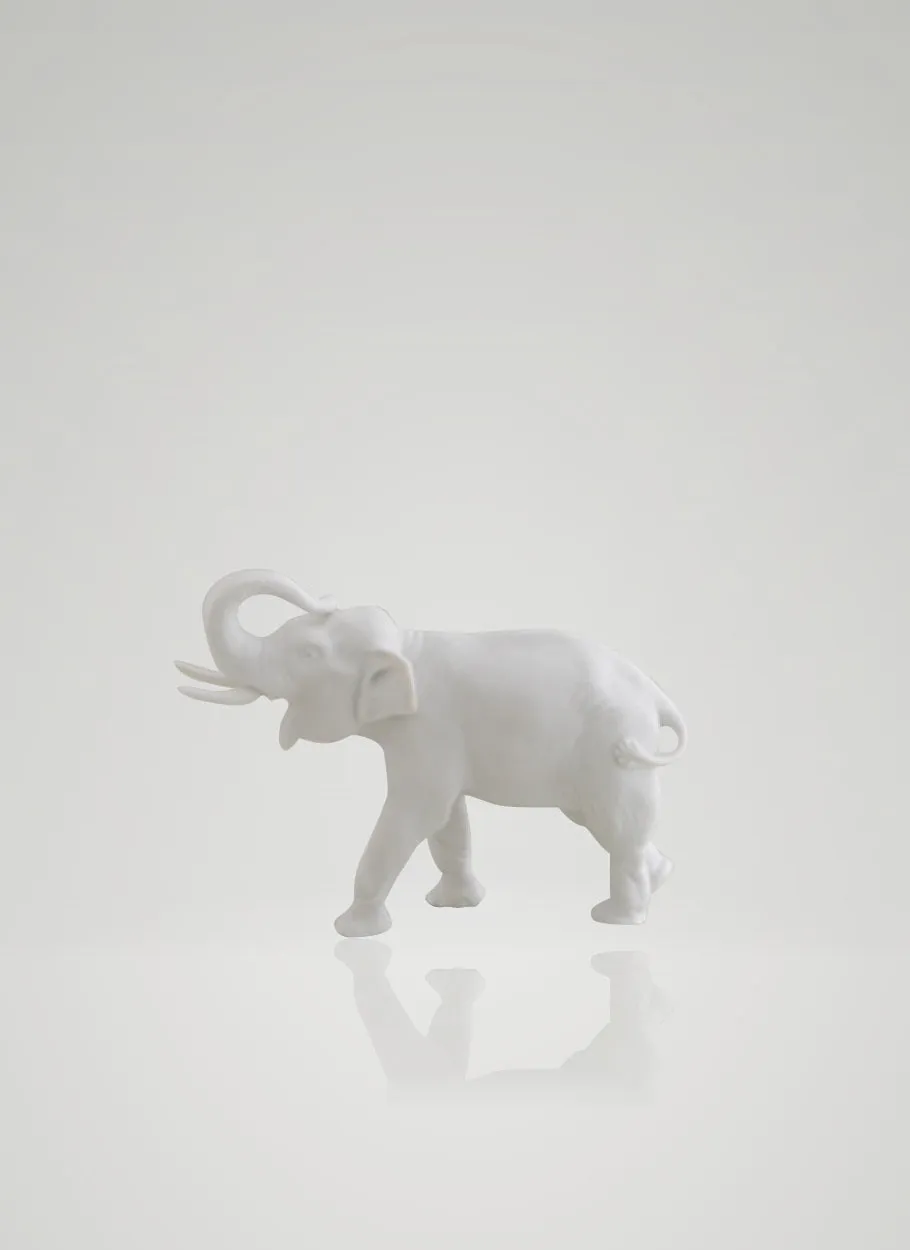 Augarten Elephant figurka slon stojící bílá porcelán