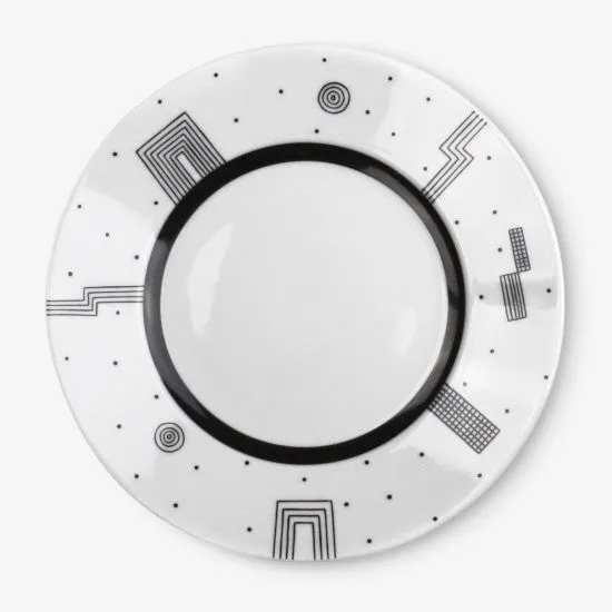 Augarten Mythos dezertní talíř 20 cm černý porcelán