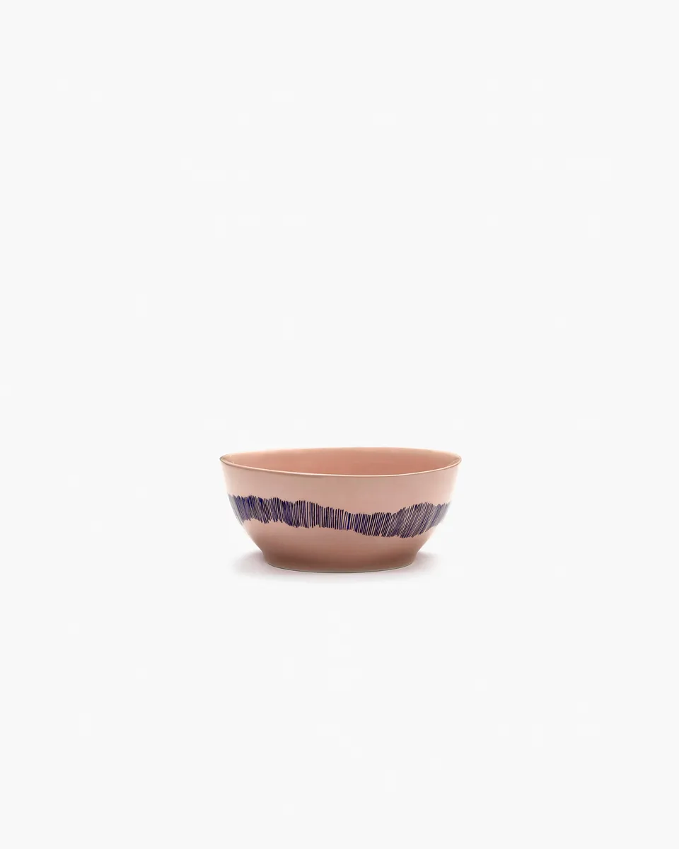 Serax Feast Bowl S miska ruzova modre pruhy kamenina