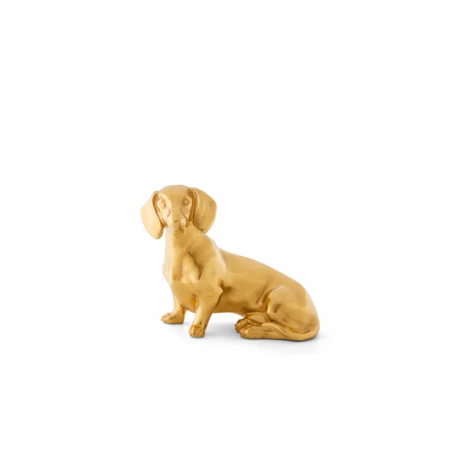 Augarten Jezevčík porcelánová figurka zlatá