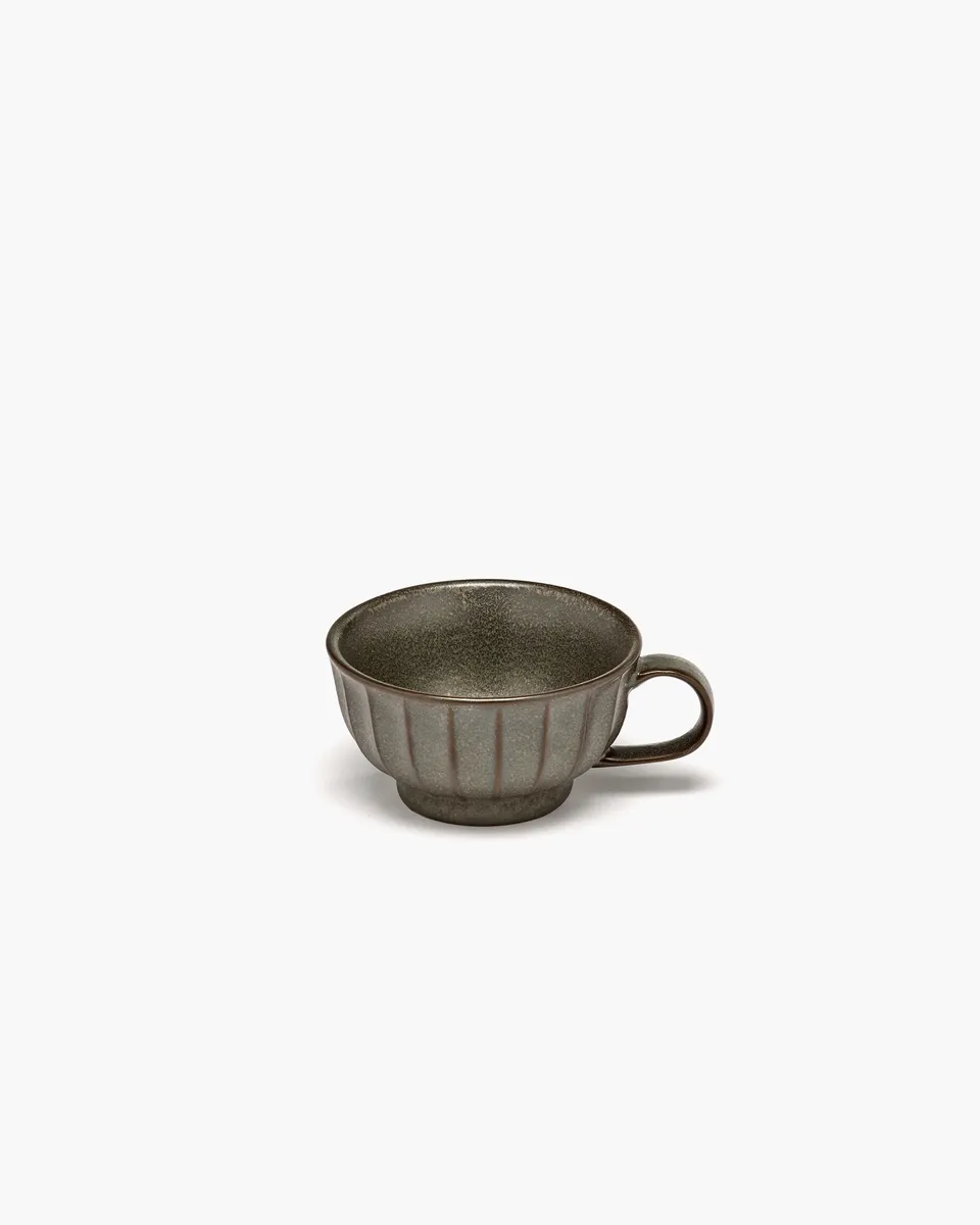 Serax Inku šálek na cappuccino zelený žebrovaný