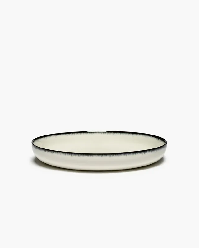 Serax Dé hluboký talíř XL bílá/černá porcelán