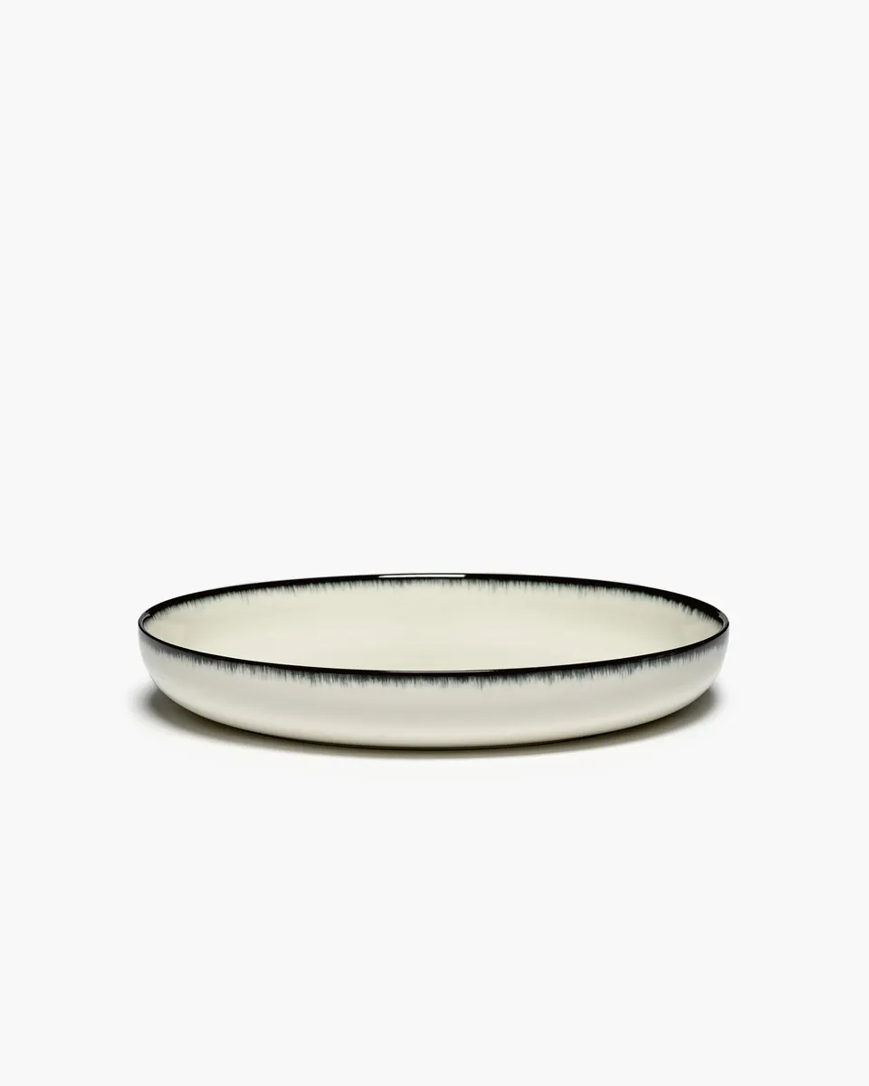 Serax Dé hluboký talíř XL bílá/černá porcelán