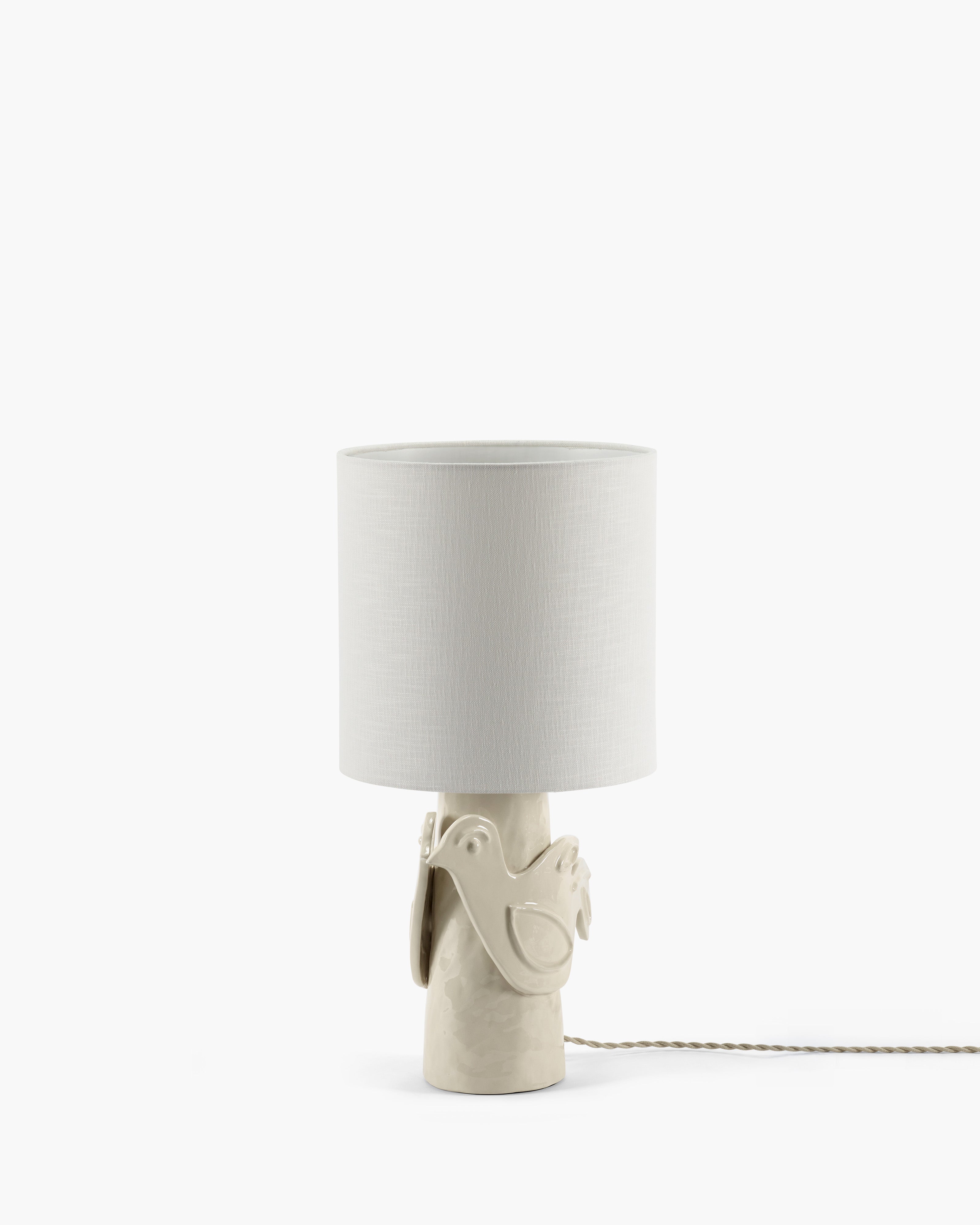 Serax Paloma stolní lampa bílá keramika holubice