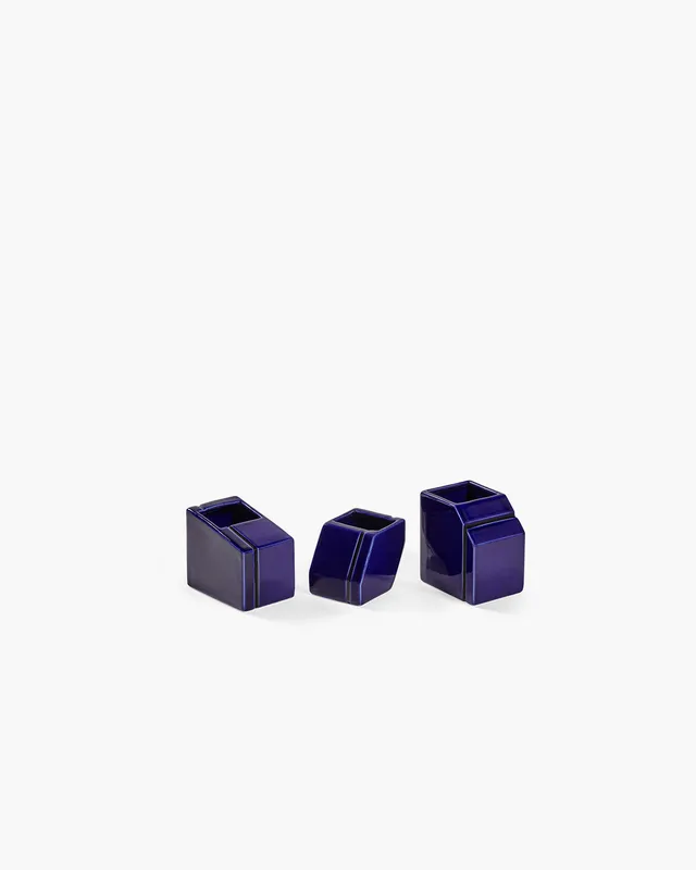 Serax Silos mini vázičky 3 ks modré porcelán
