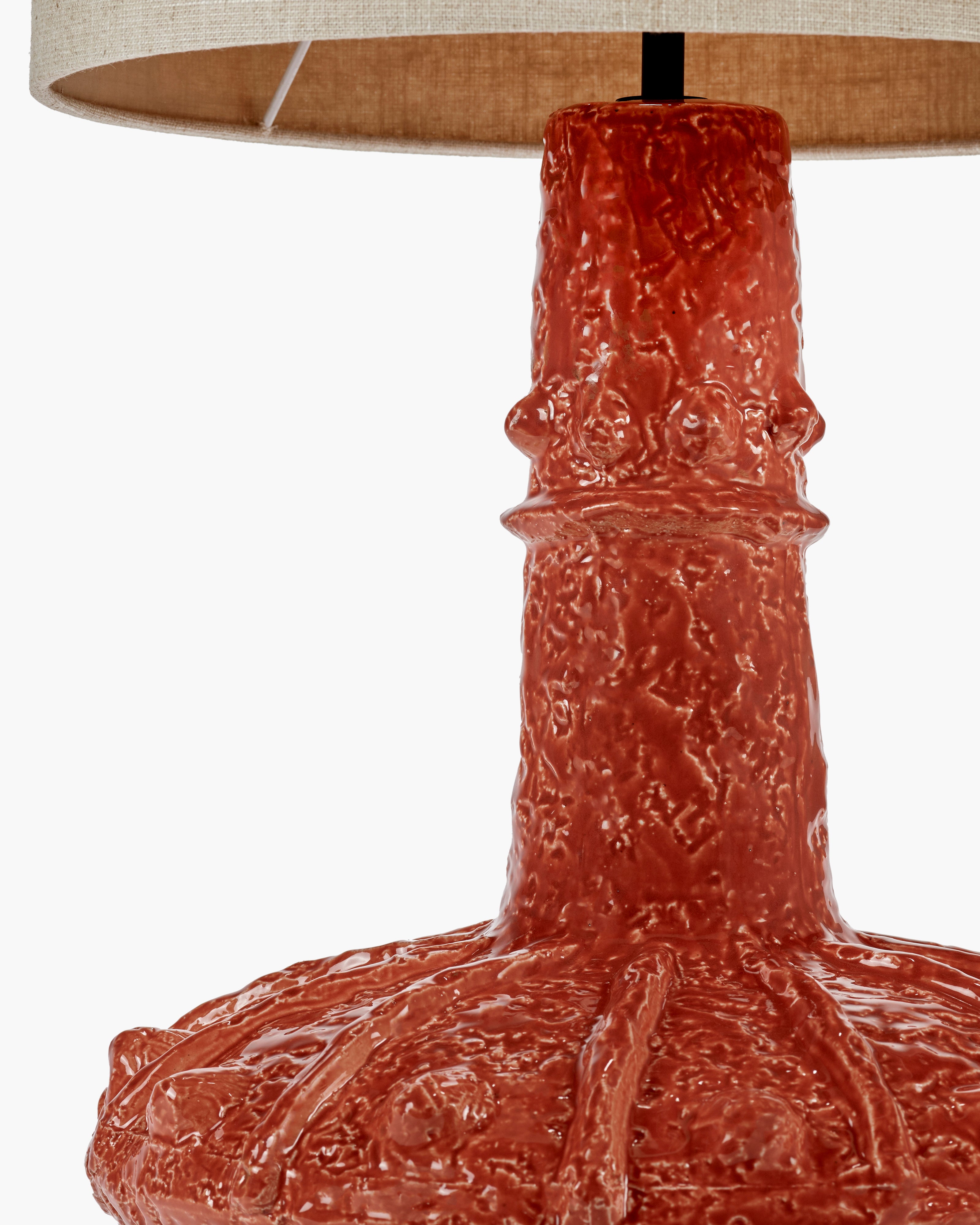 Serax Georgia stolní lampa oranžová keramická vroubkovaná