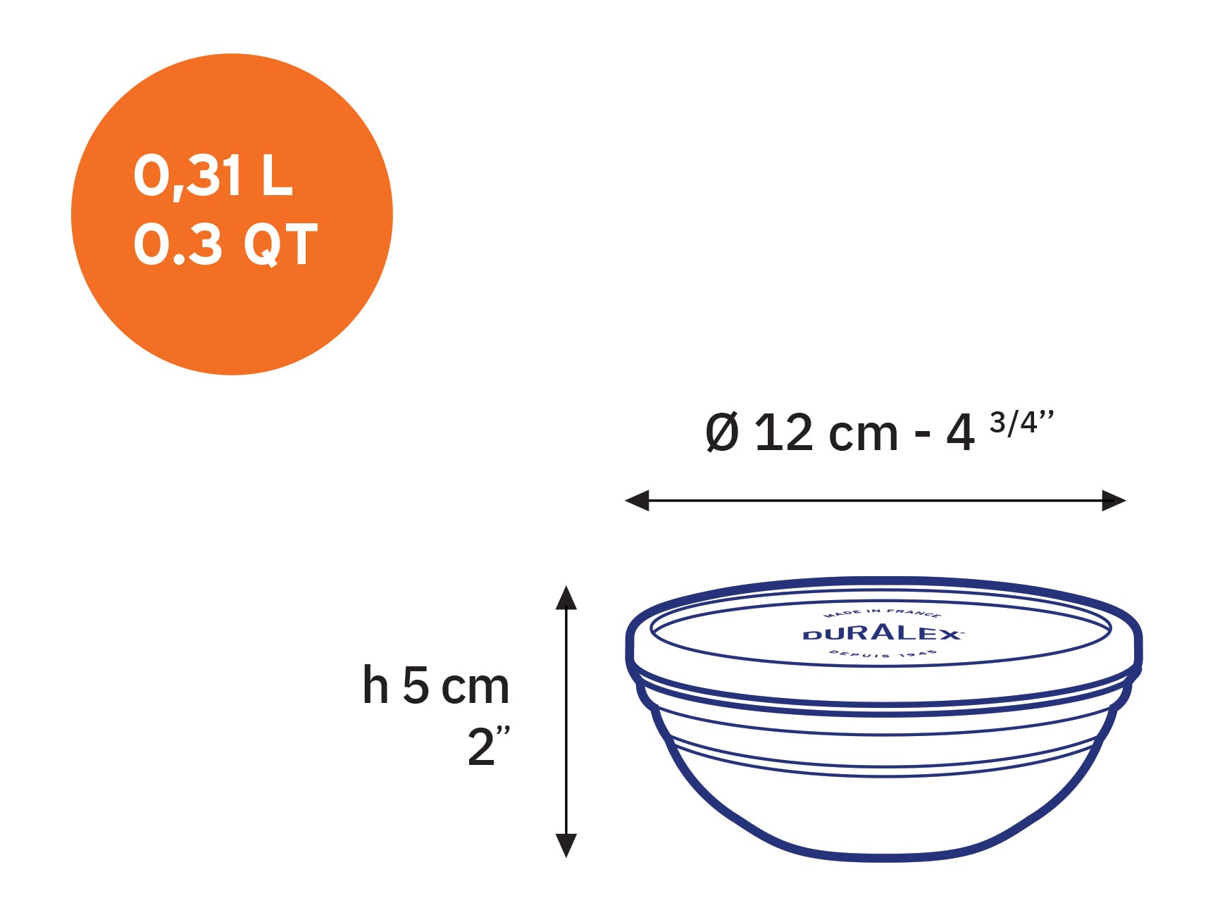 Duralex Freshbox dóza kulatá 31 cl s bílým víkem