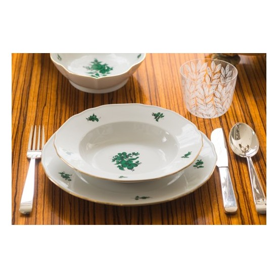 Augarten Mozart talíř na chléb 16 cm zelený porcelán