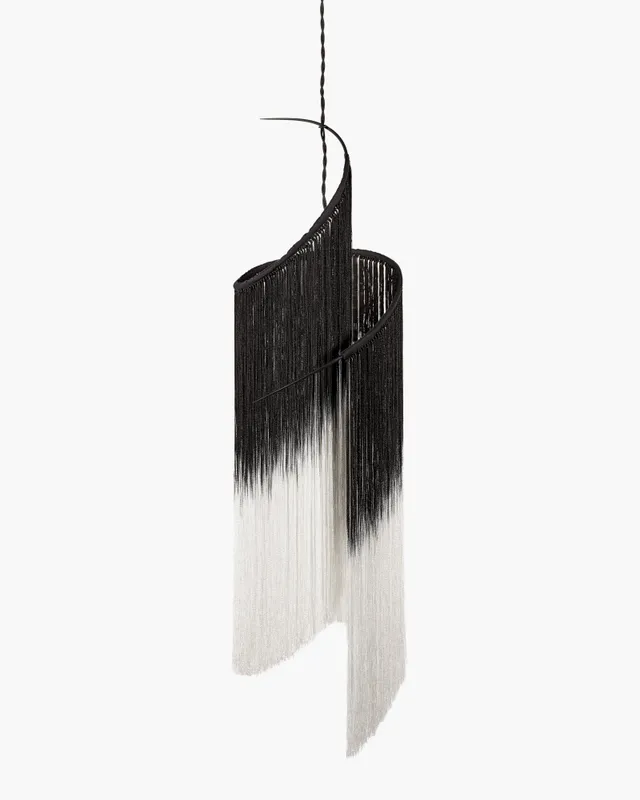 Serax Rey 1 závěsná lampa černobílá textilní