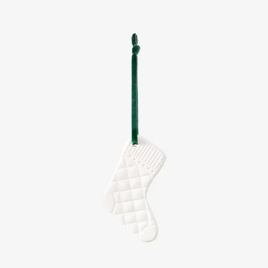Augarten vánoční ozdoba punčocha bílá porcelán