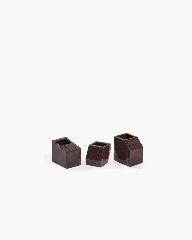 Serax Silos Vase mini ass/3 vazy 3 ks burgundy porcelan