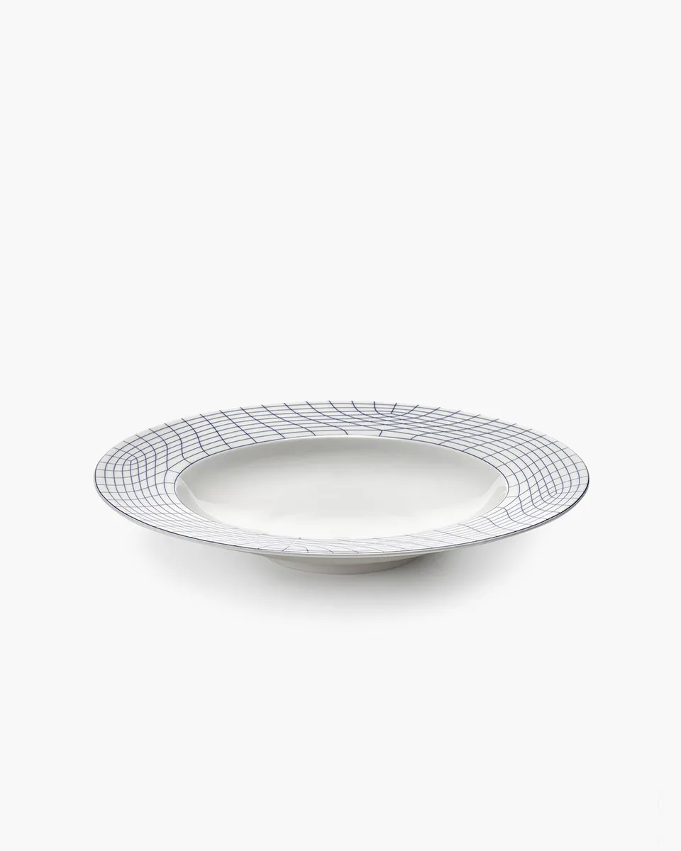 Serax Nido hluboký talíř L bílo-modrý porcelán