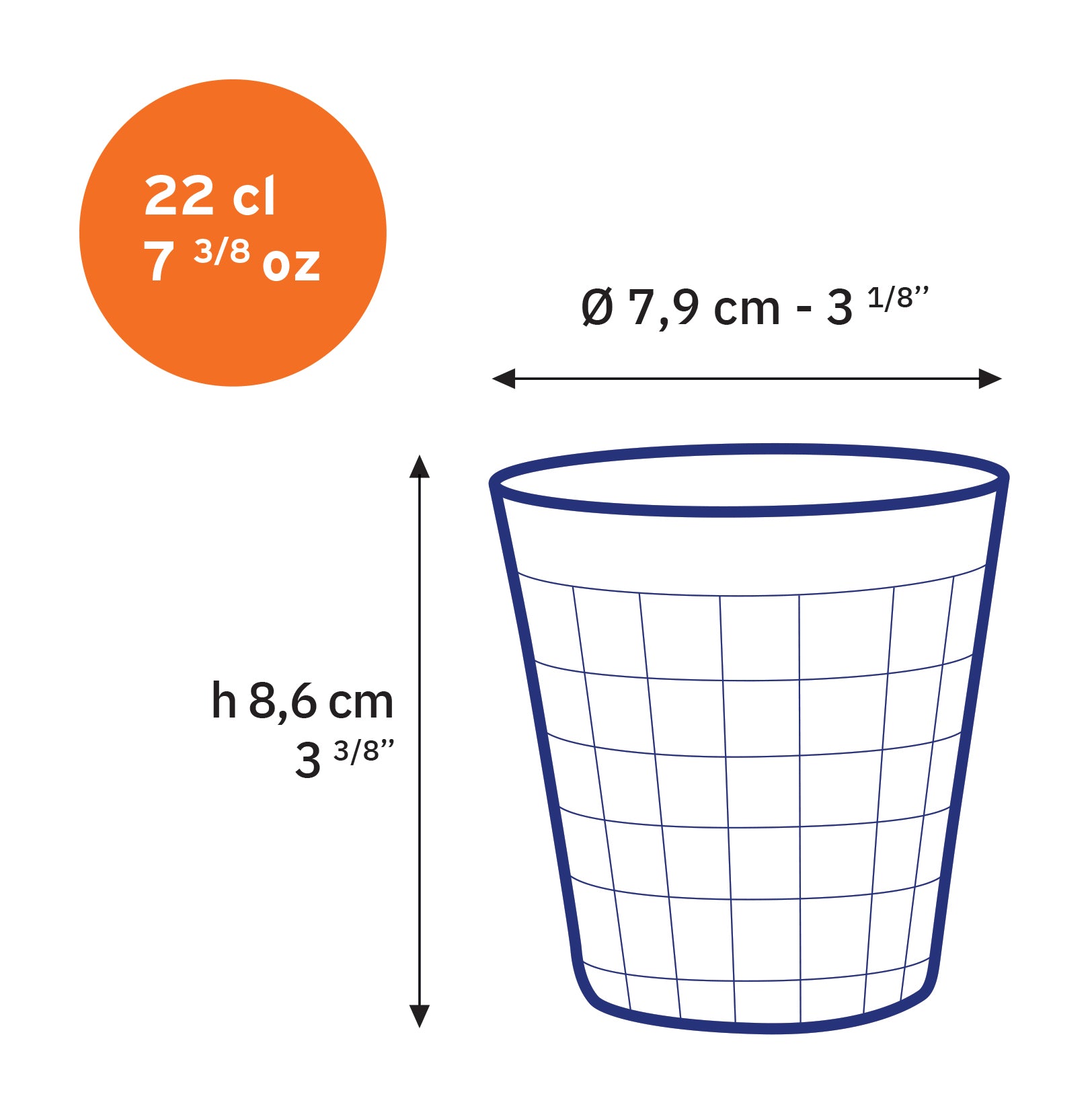 Duralex Prisme sklenice 22 cl 6 ks čirá