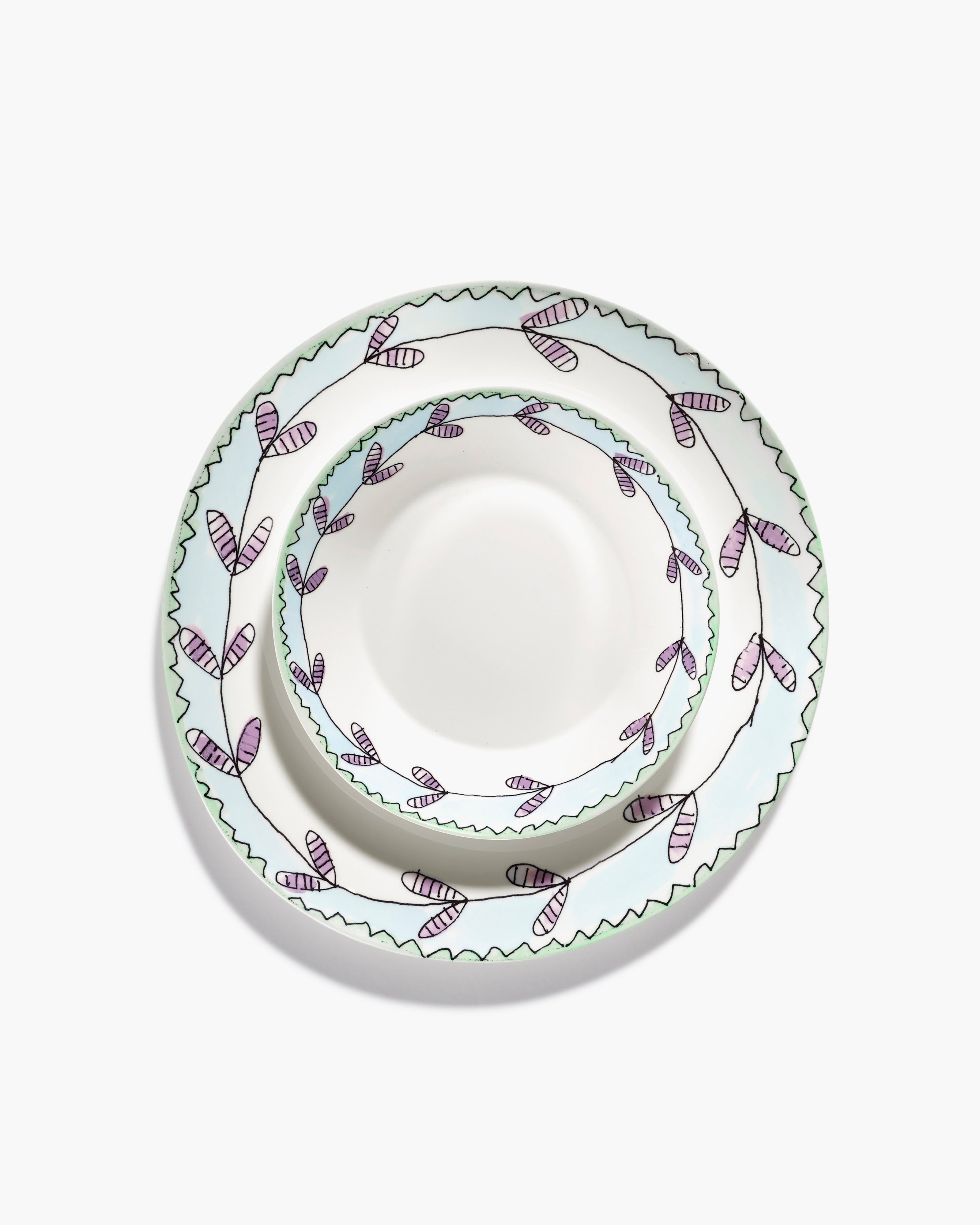 Serax Midnight Flowers Blossom Milk talíř růžový porcelán