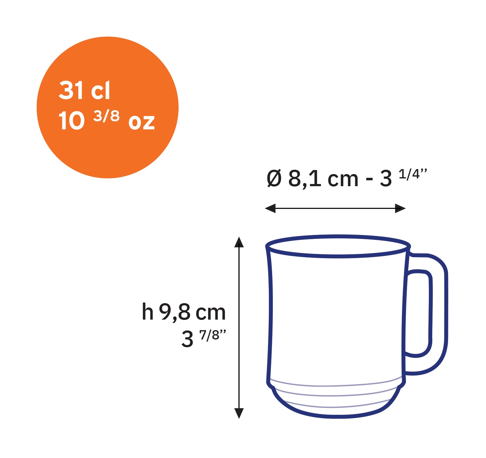 Duralex Lys hrnky 31 cl 6× modré
