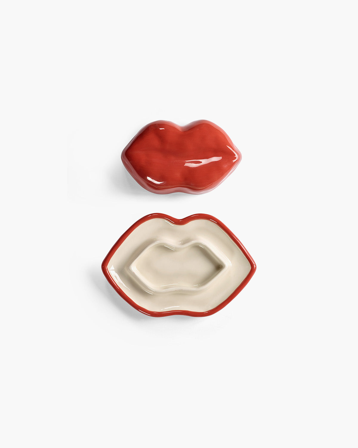Serax Les Objets Lips máslenka s víkem červená