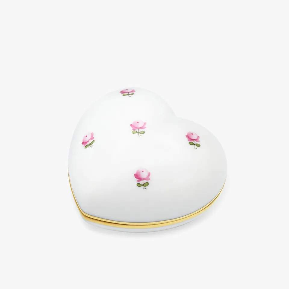 Augarten Heart Box krabička růžová porcelán