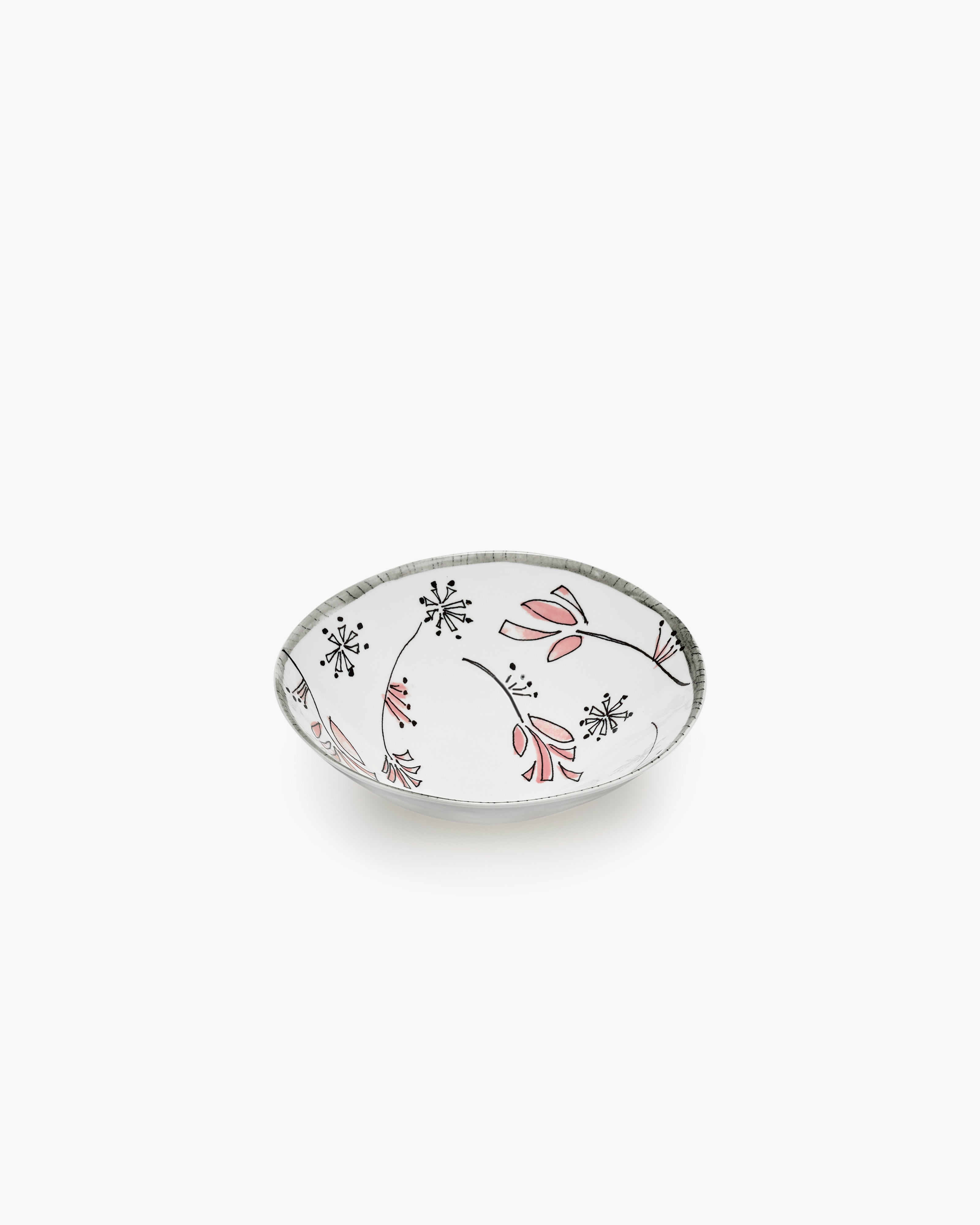 Serax Midnight Flowers nízká miska M růžová porcelán