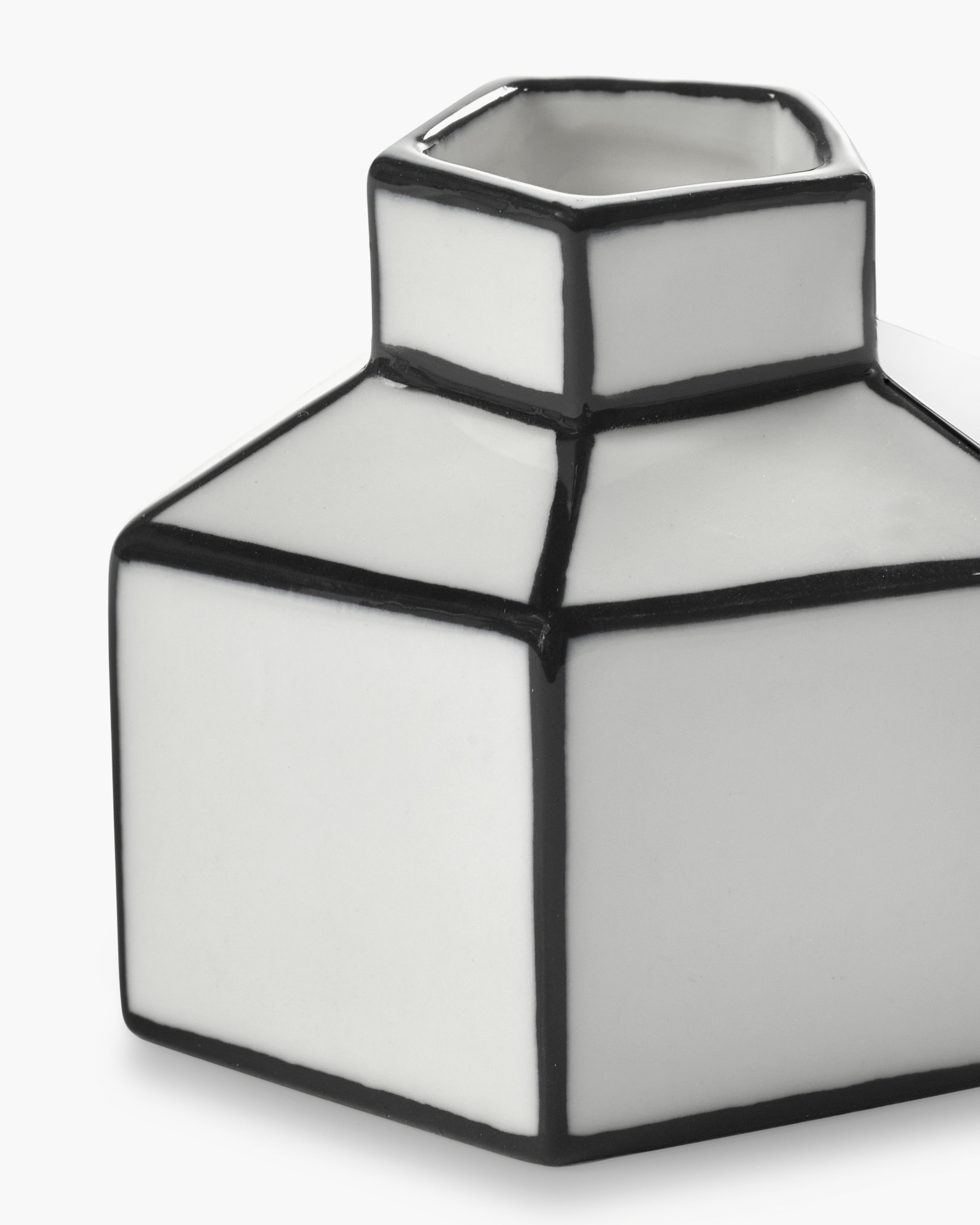 Serax Carte Blanche váza S porcelánová bíločerná