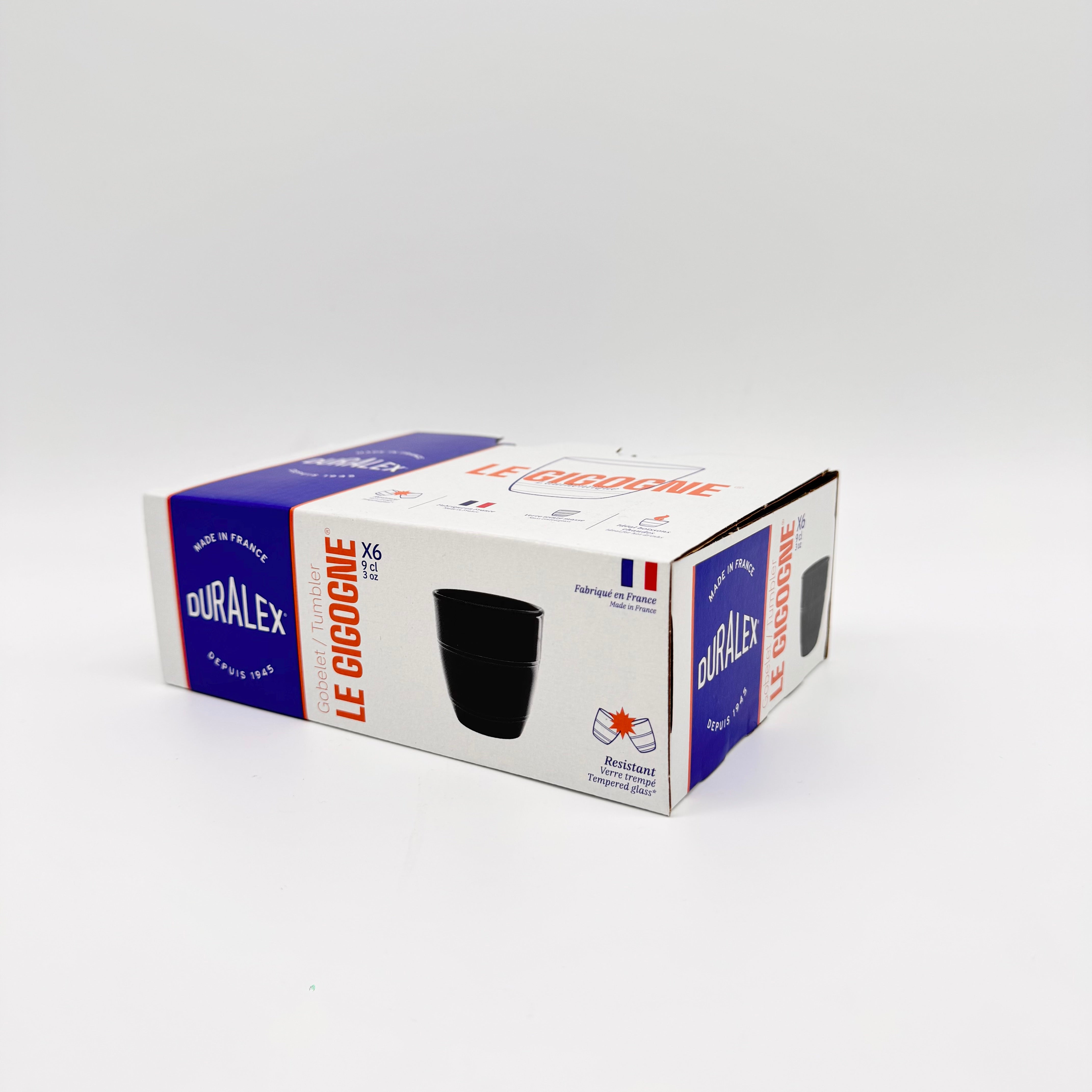 Duralex Le Gigogne sklenice 90 ml černá 6 ks tvrzená