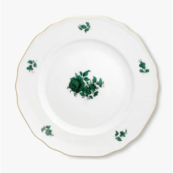 Augarten Mozart jídelní talíř 28 cm zelený porcelán