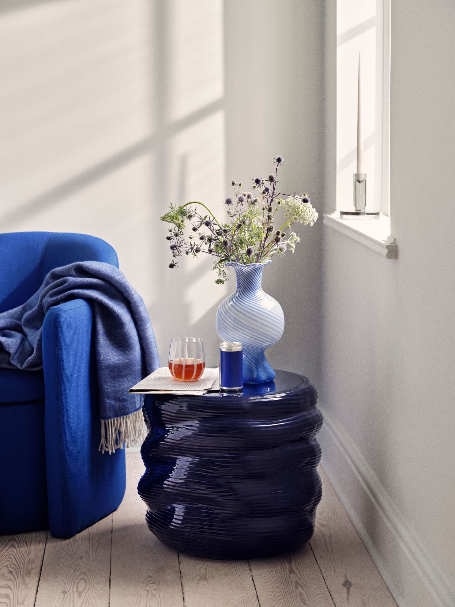 Broste Copenhagen Stripe Tumbler sklenice skleněná