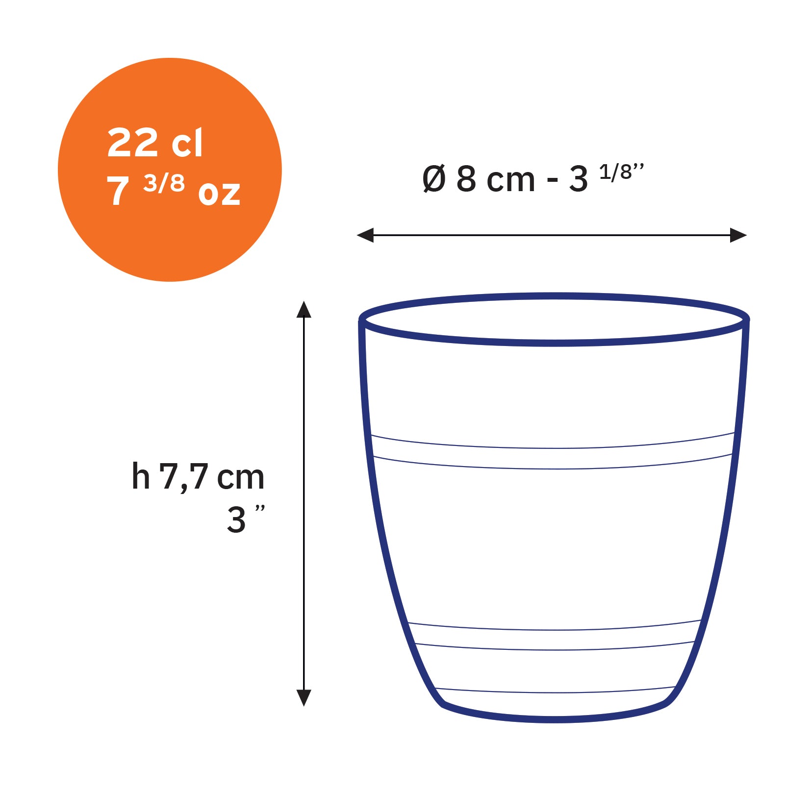 Duralex Gigogne sklenice na vodu 22 cl 4 ks čirá