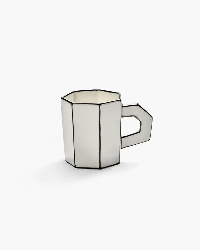 Serax Carte Blanche šálek na čaj bílo-černý porcelán