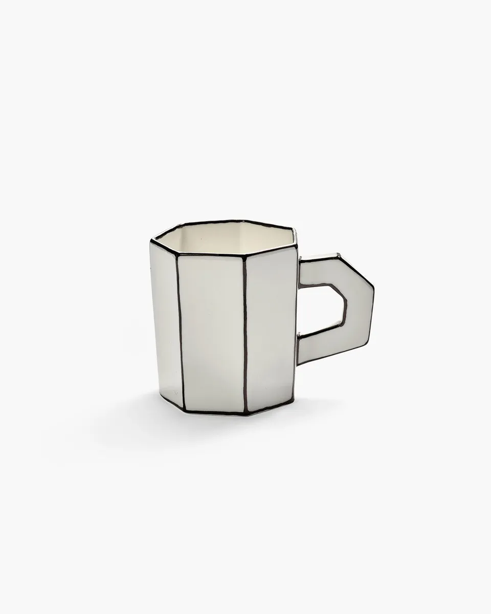 Serax Carte Blanche šálek na čaj bílo-černý porcelán