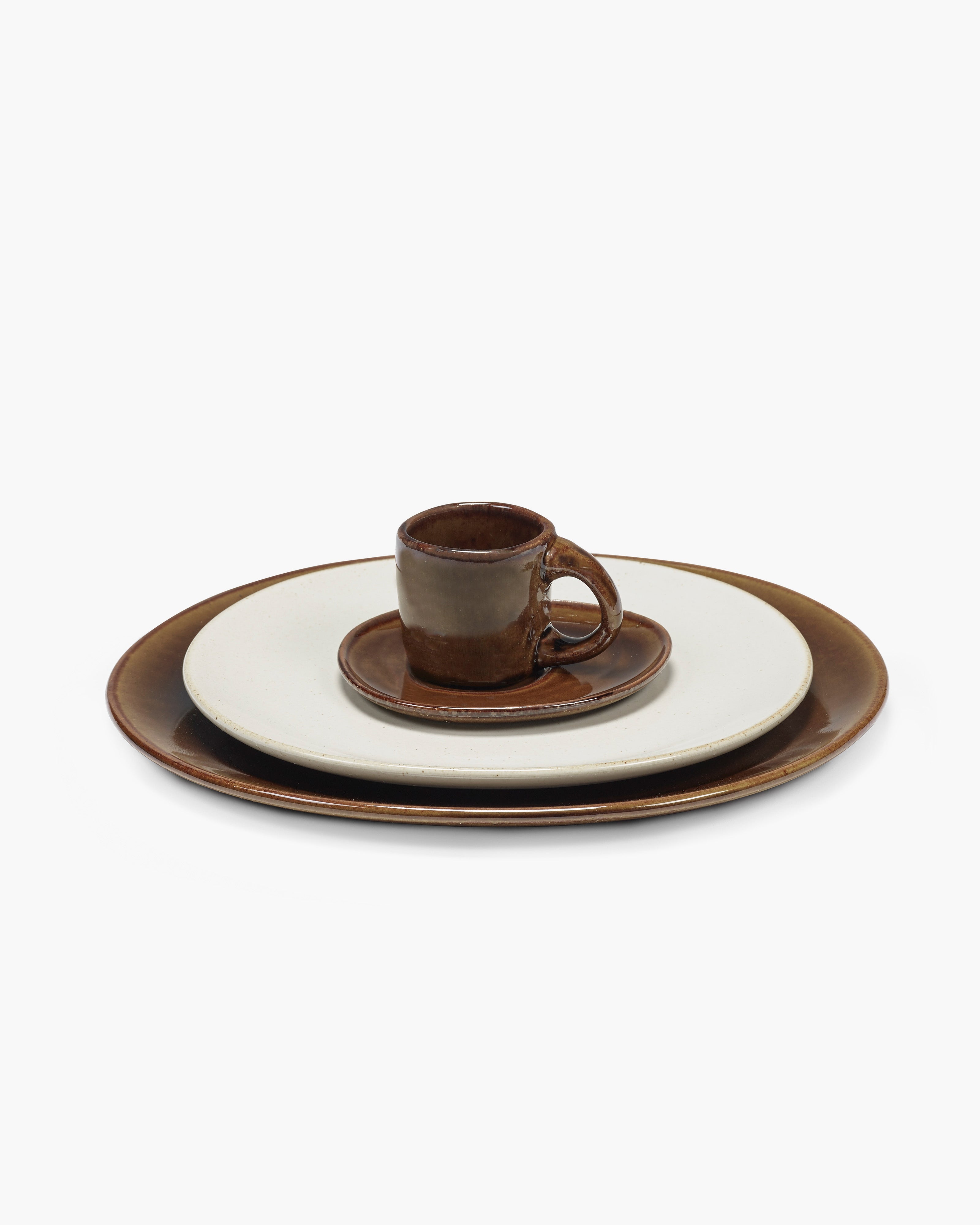 Serax Out of Lines espresso šálek okrový kamenina