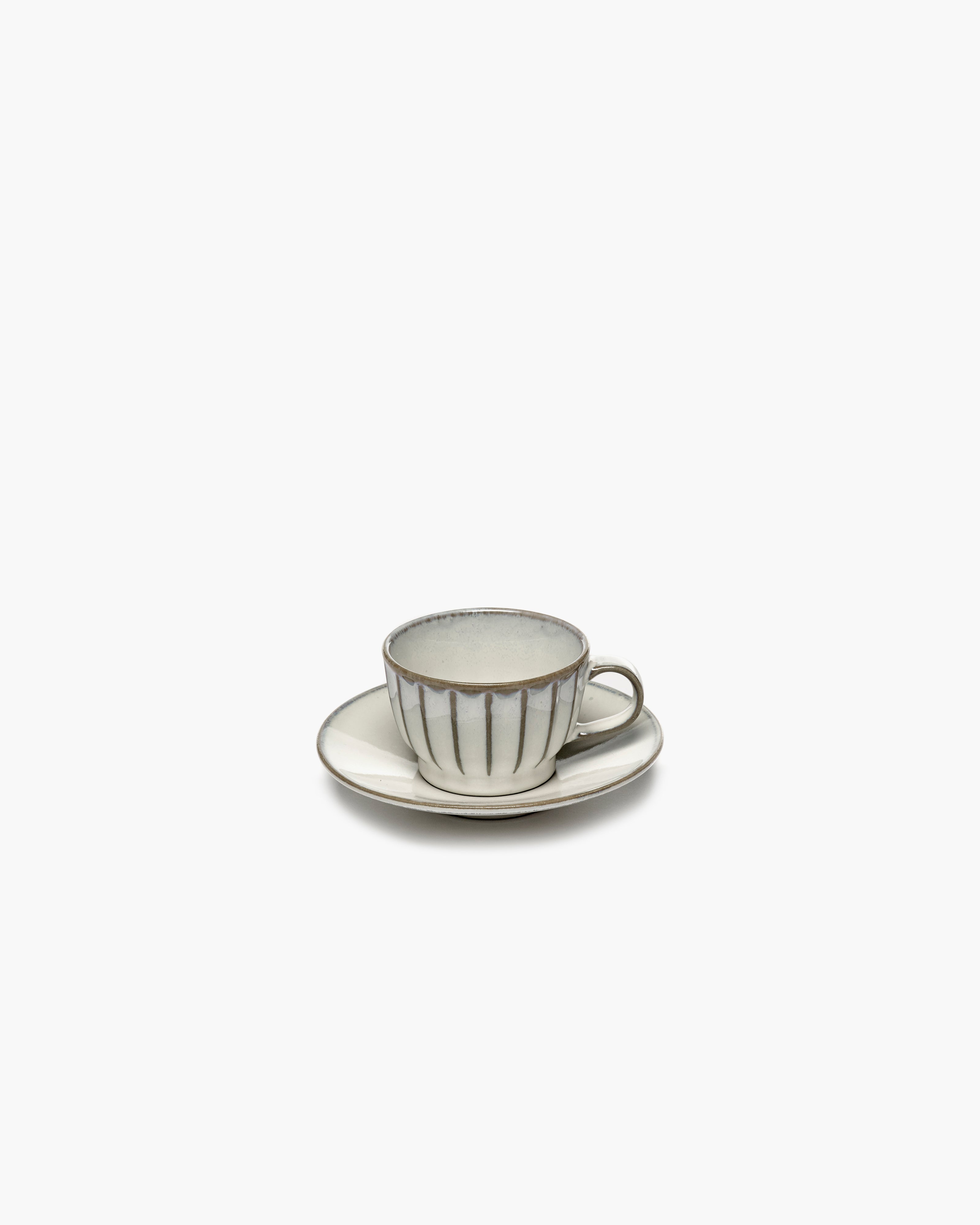 Serax Inku šálek na kávu bílý žebrovaný porcelán