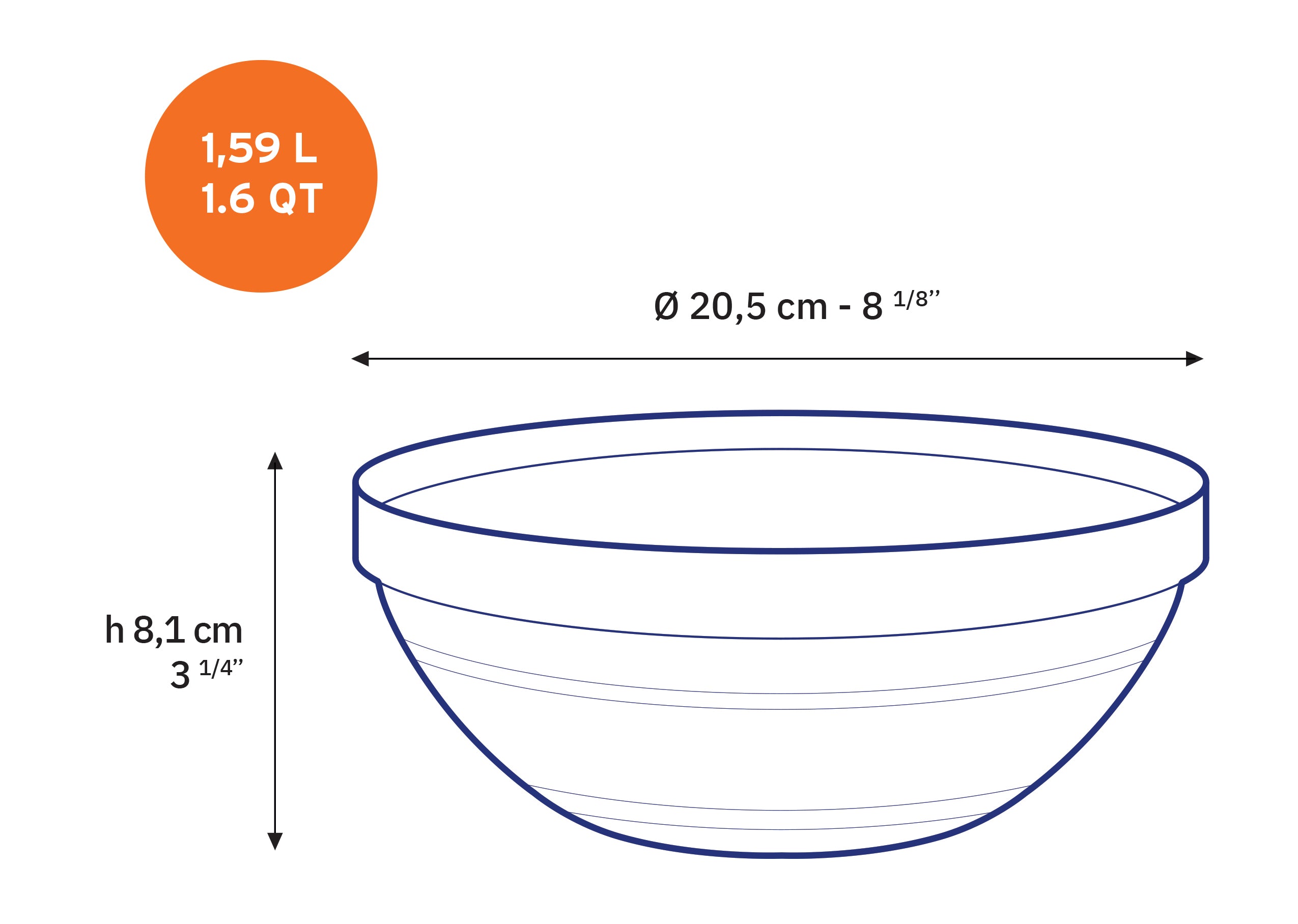 Duralex Gigogne salátová mísa 1,59 l zelená 20,5 cm