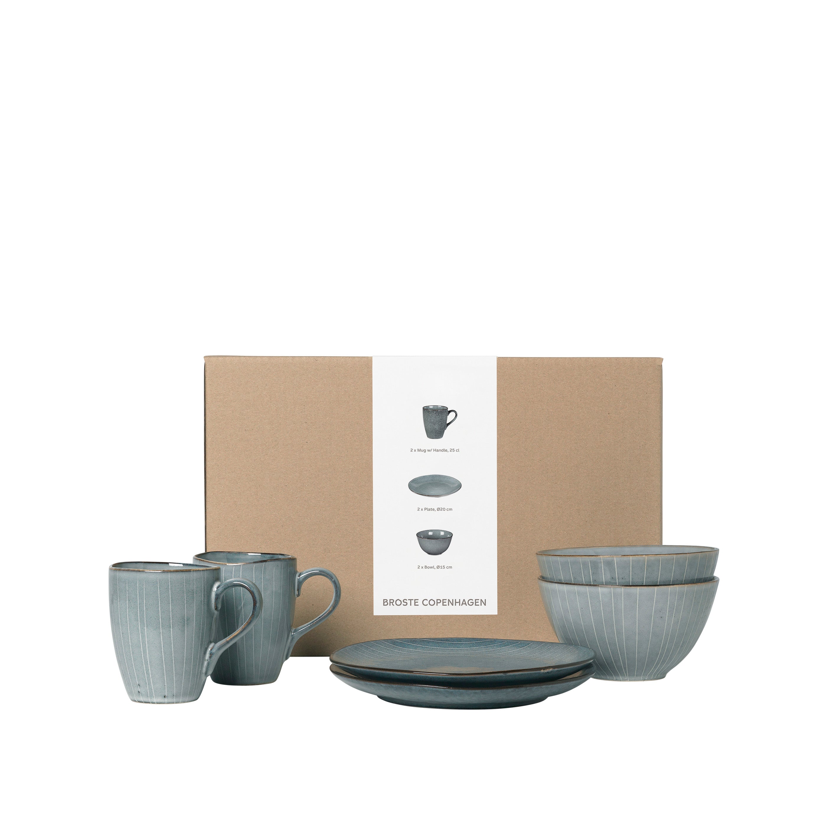 Broste Copenhagen Nordic Sea snidaniovy set pro 2 kamenina