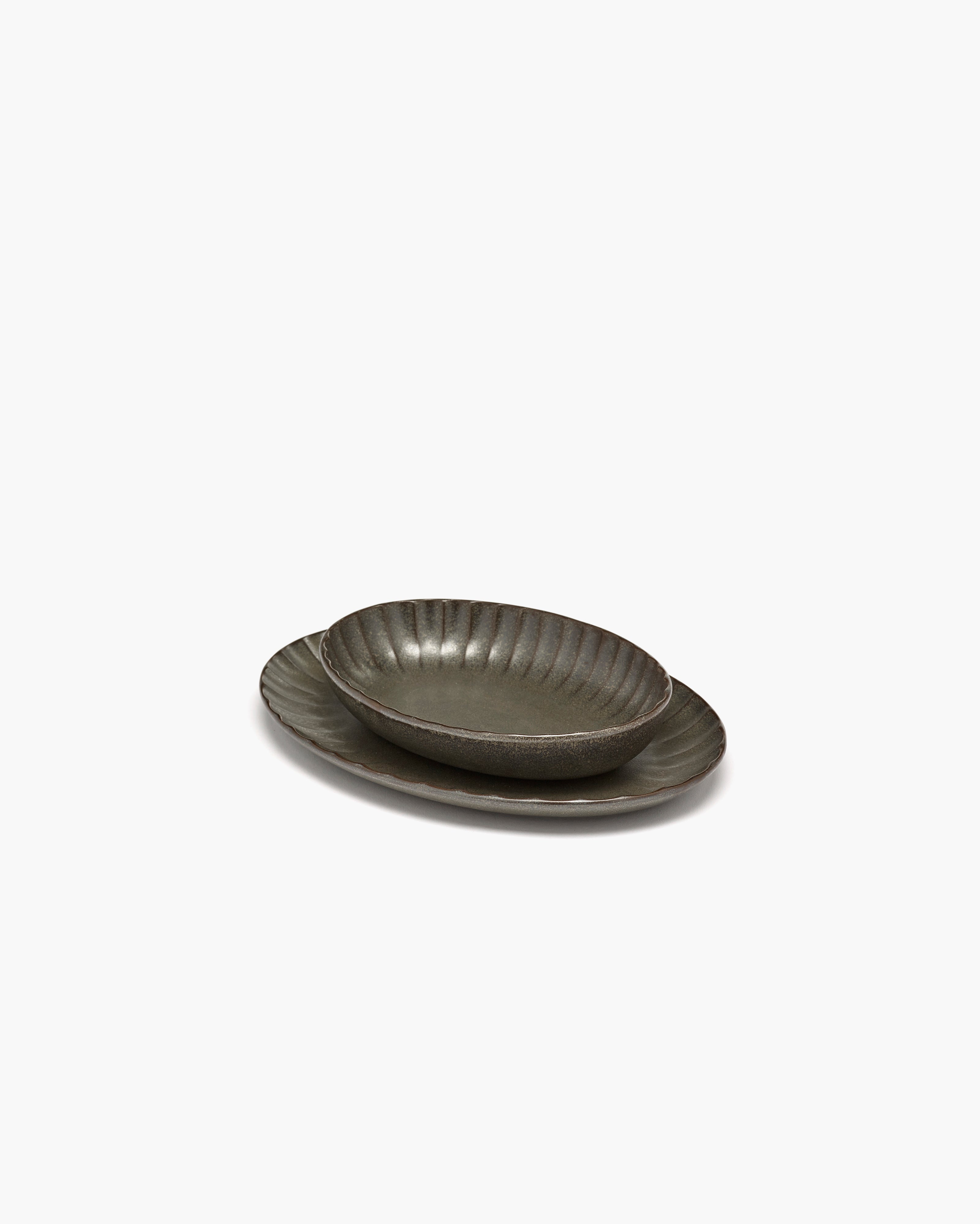 Serax Inku Serving Bowl S oválná mísa zelená