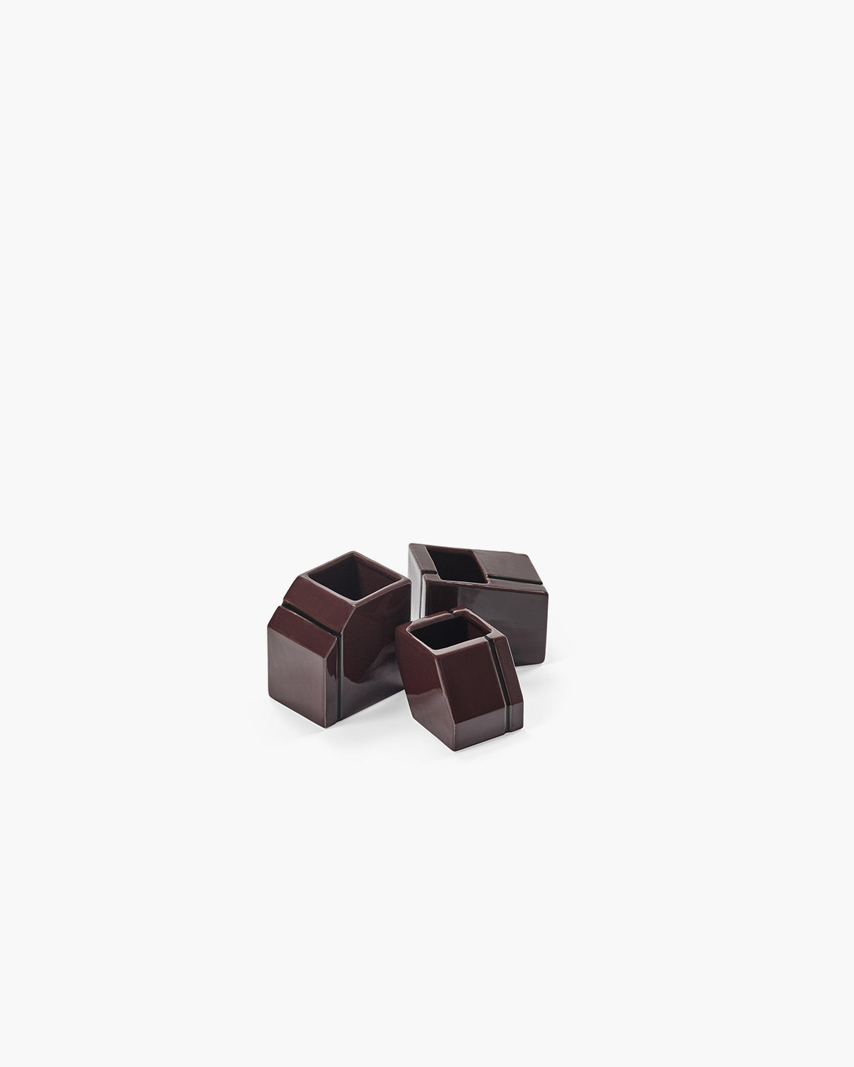 Serax Silos Vase mini ass/3 vazy 3 ks burgundy porcelan