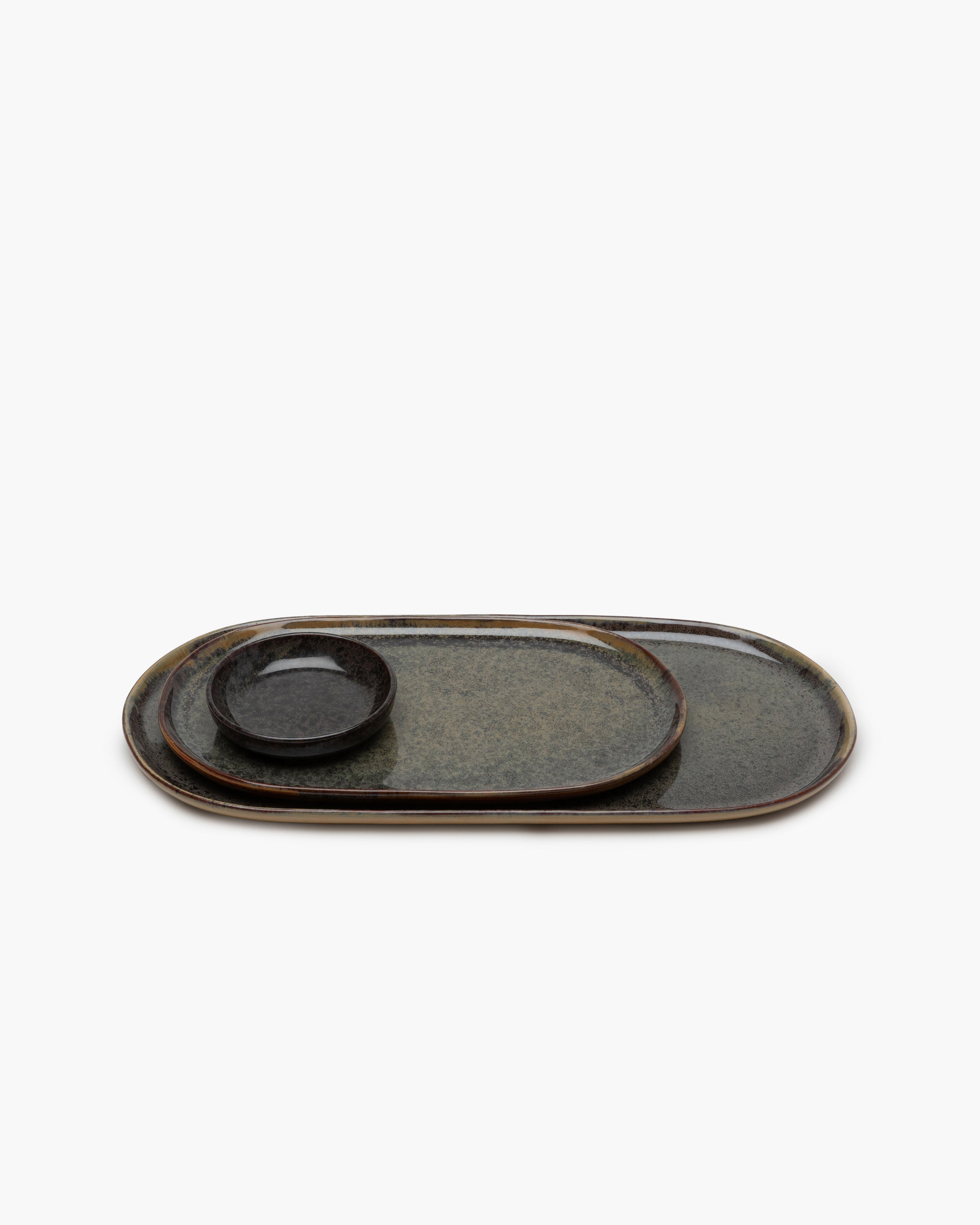 Serax Surface tapas talíř L indi grey kameninový