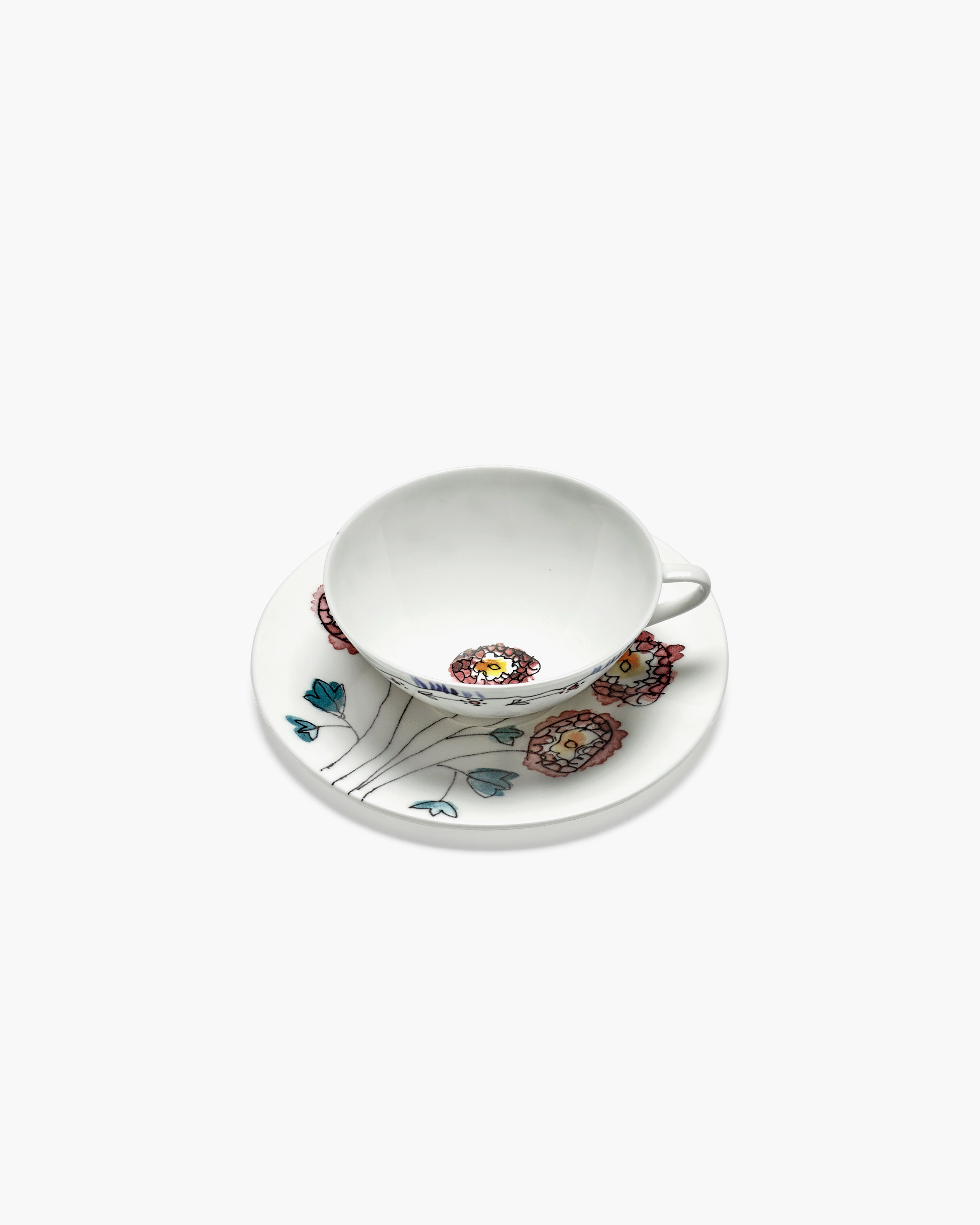 Serax Midnight Flowers šálek s podšálkem Anemone porcelán
