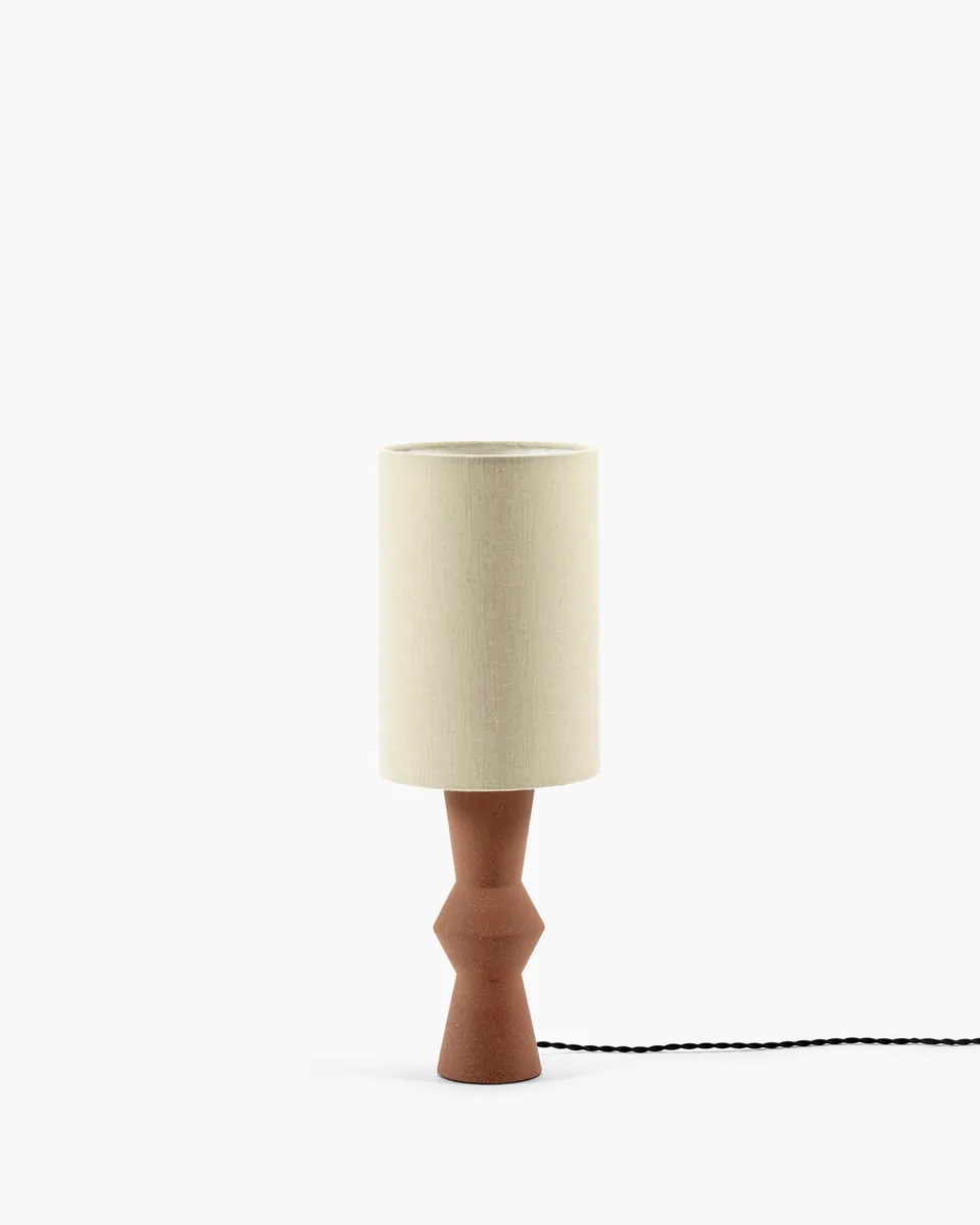 Serax Marie-Ann stolní lampa cihlová s lněným stínidlem