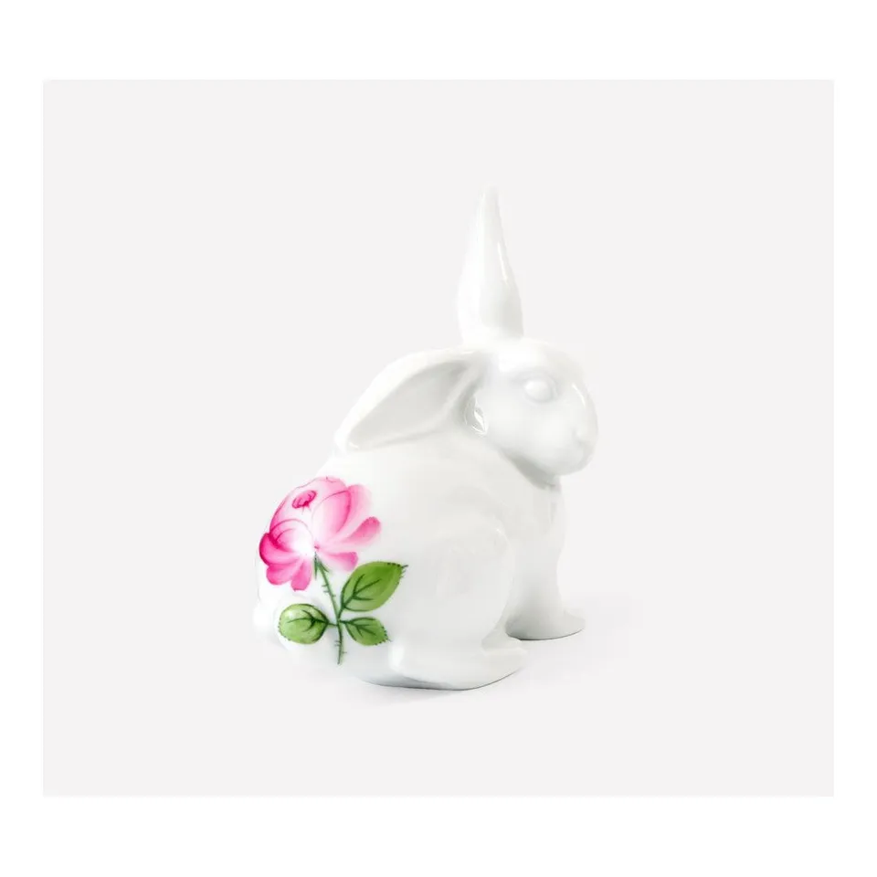 Augarten figurka Powolny Hare zajíc růžová porcelánová