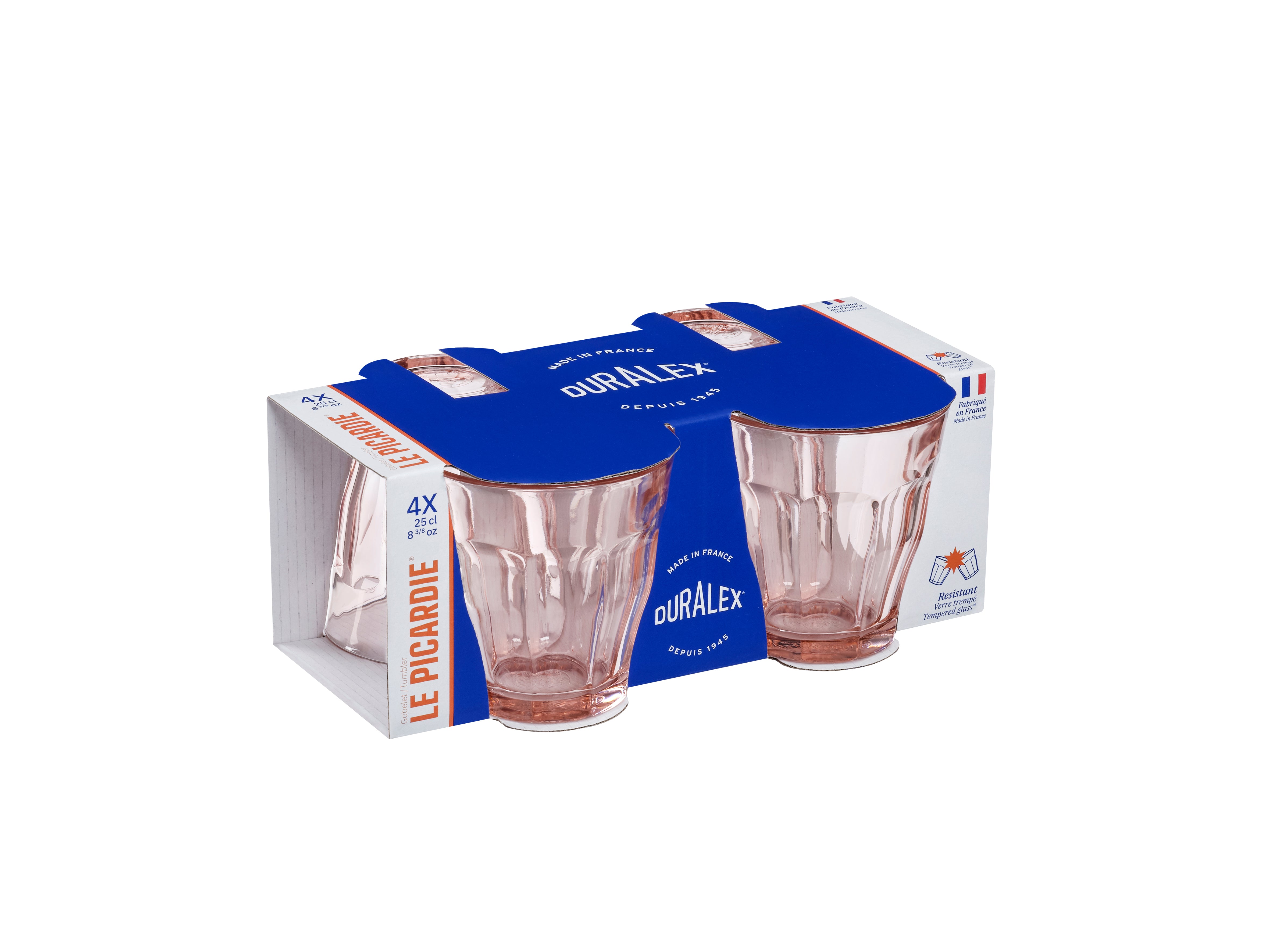 Duralex Le Picardie sklenice 25 cl růžová 4 ks na vodu