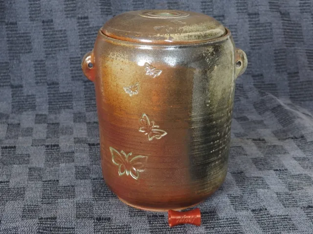ARTkeramika Shino ash butterfly pickles nádoba na kvašení