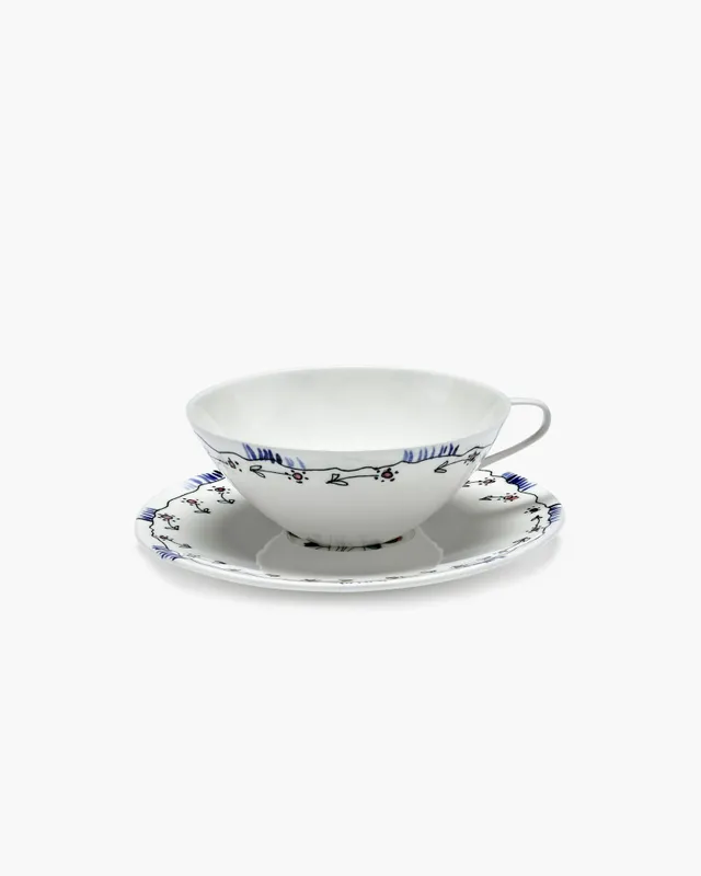 Serax Midnight Flowers Anemone Milk šálek s podšálkem porcelánový