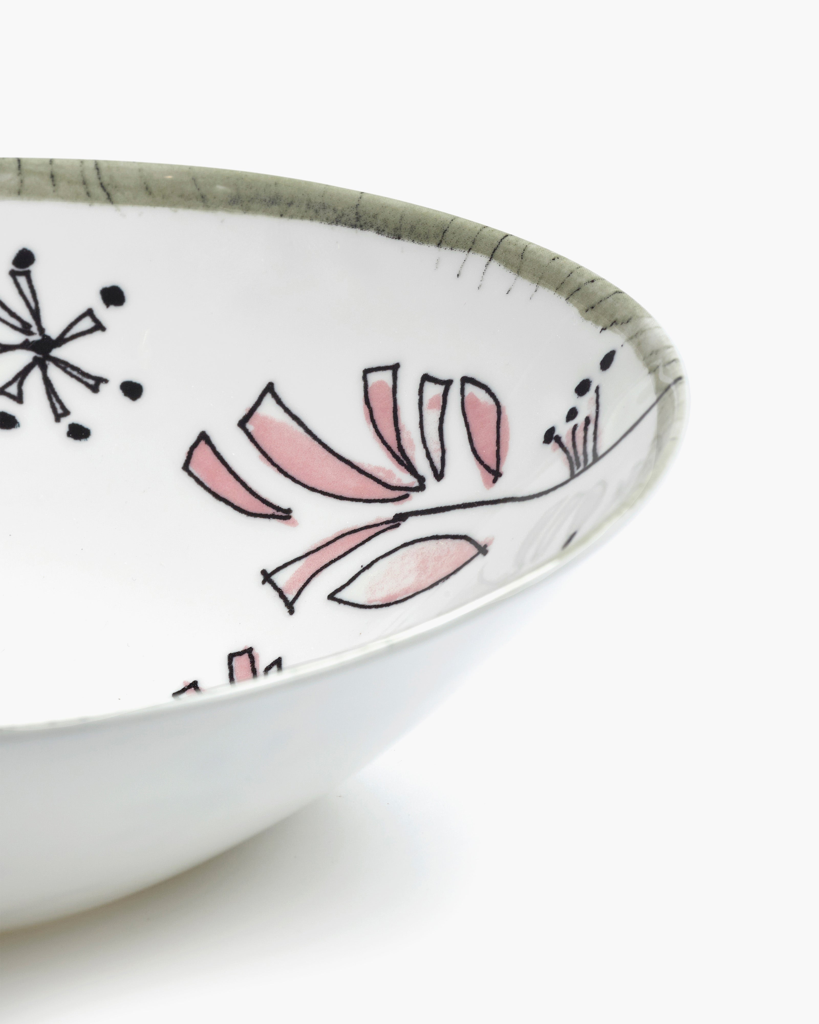 Serax Midnight Flowers Fiore rosa miska nízká S růžová porcelán