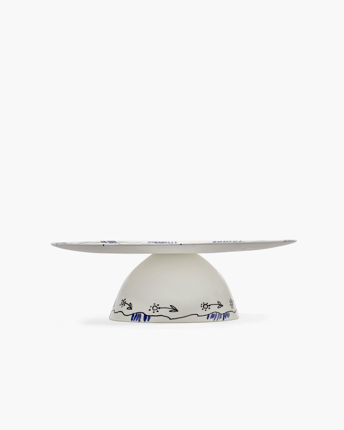 Serax Midnight Flowers stojan na dort L milk porcelánový
