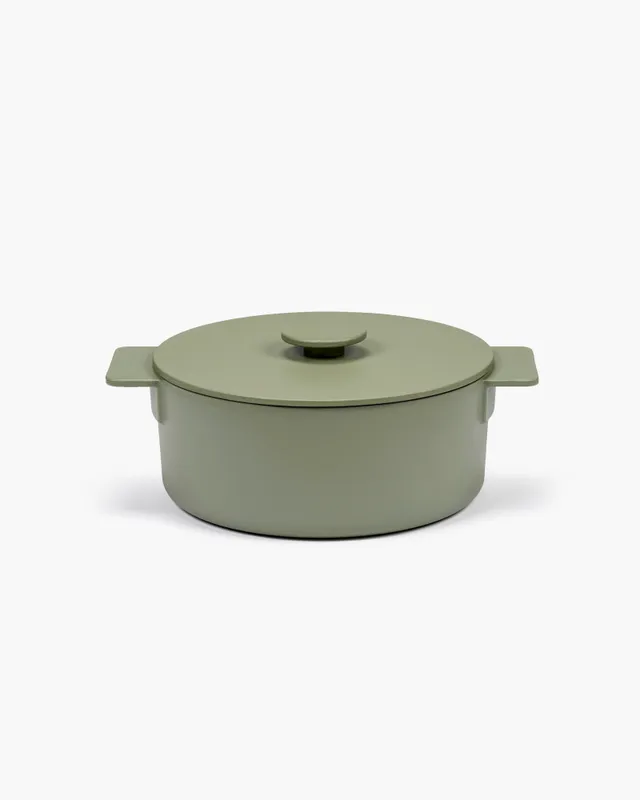 Serax Surface litinovy hrnec L zeleny camogreen smalt