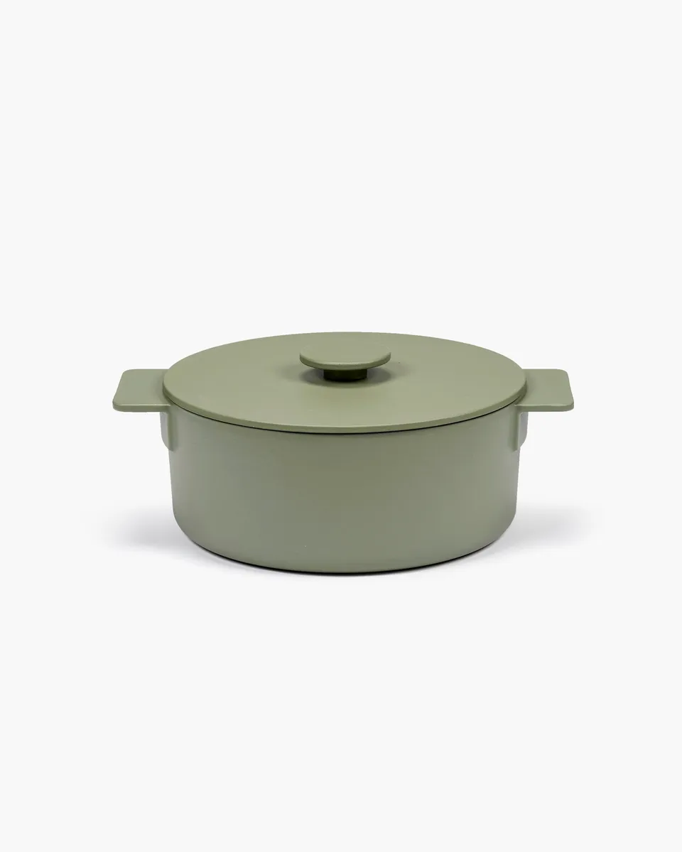 Serax Surface litinovy hrnec L zeleny camogreen smalt
