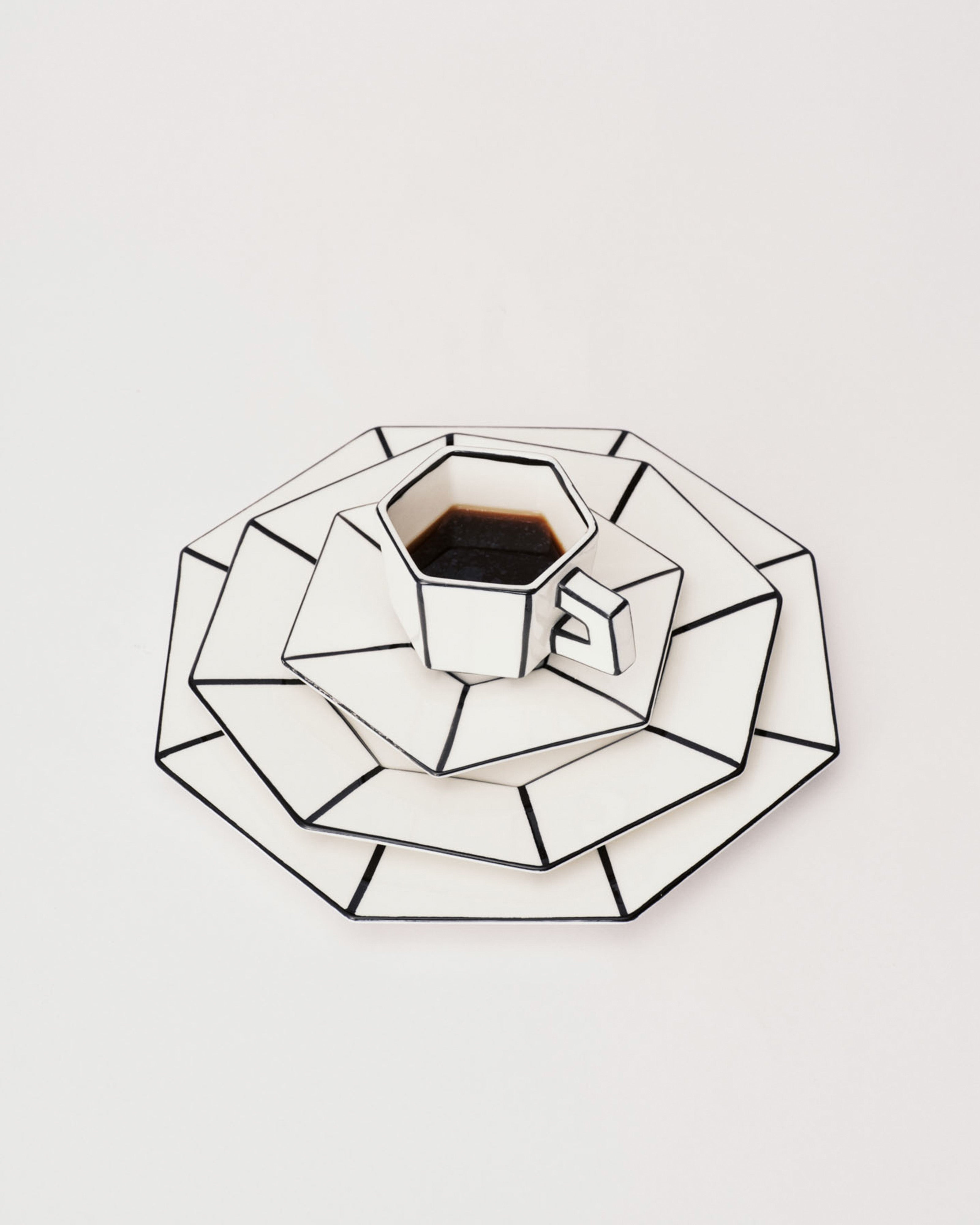 Serax Carte Blanche espresso šálek s podšálkem bílo-černý