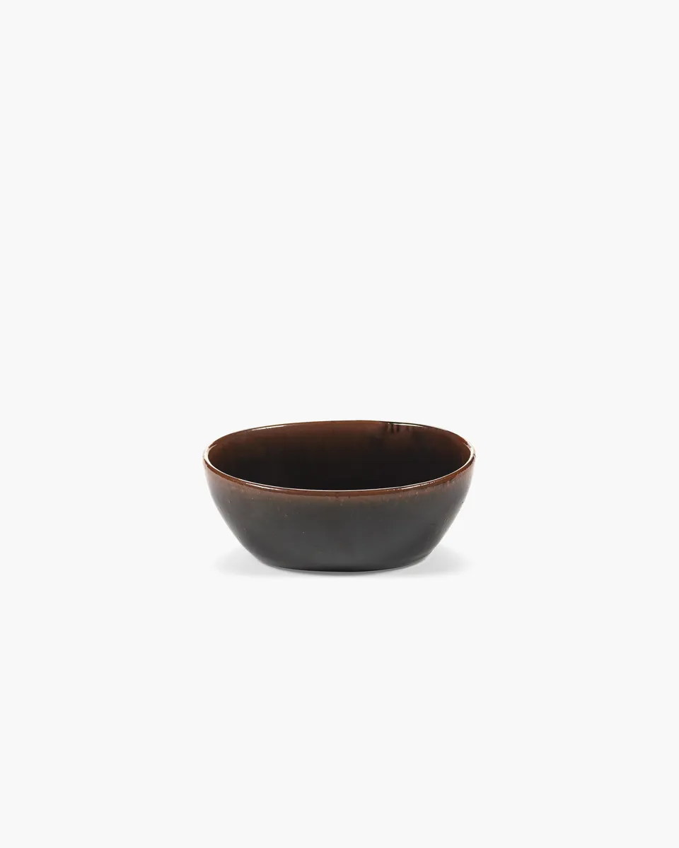 Serax Out of Lines Bowl M miska tmavě hnědá kamenina